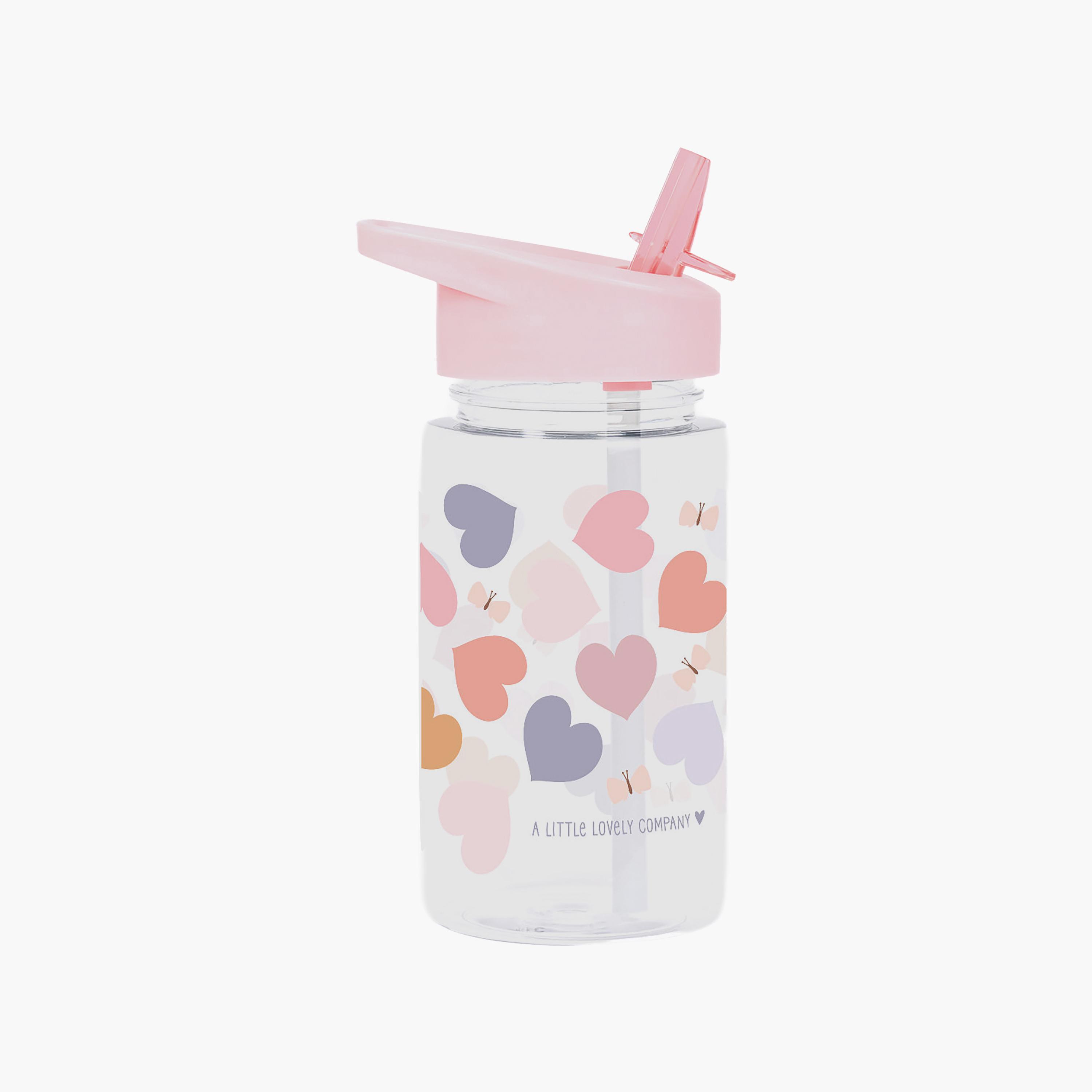 زجاجة مياه تريتان على شكل قلوب مع ماصة - 450 مل من إيه ليتل لوفلي كومباني-school-waterbottles-image-2