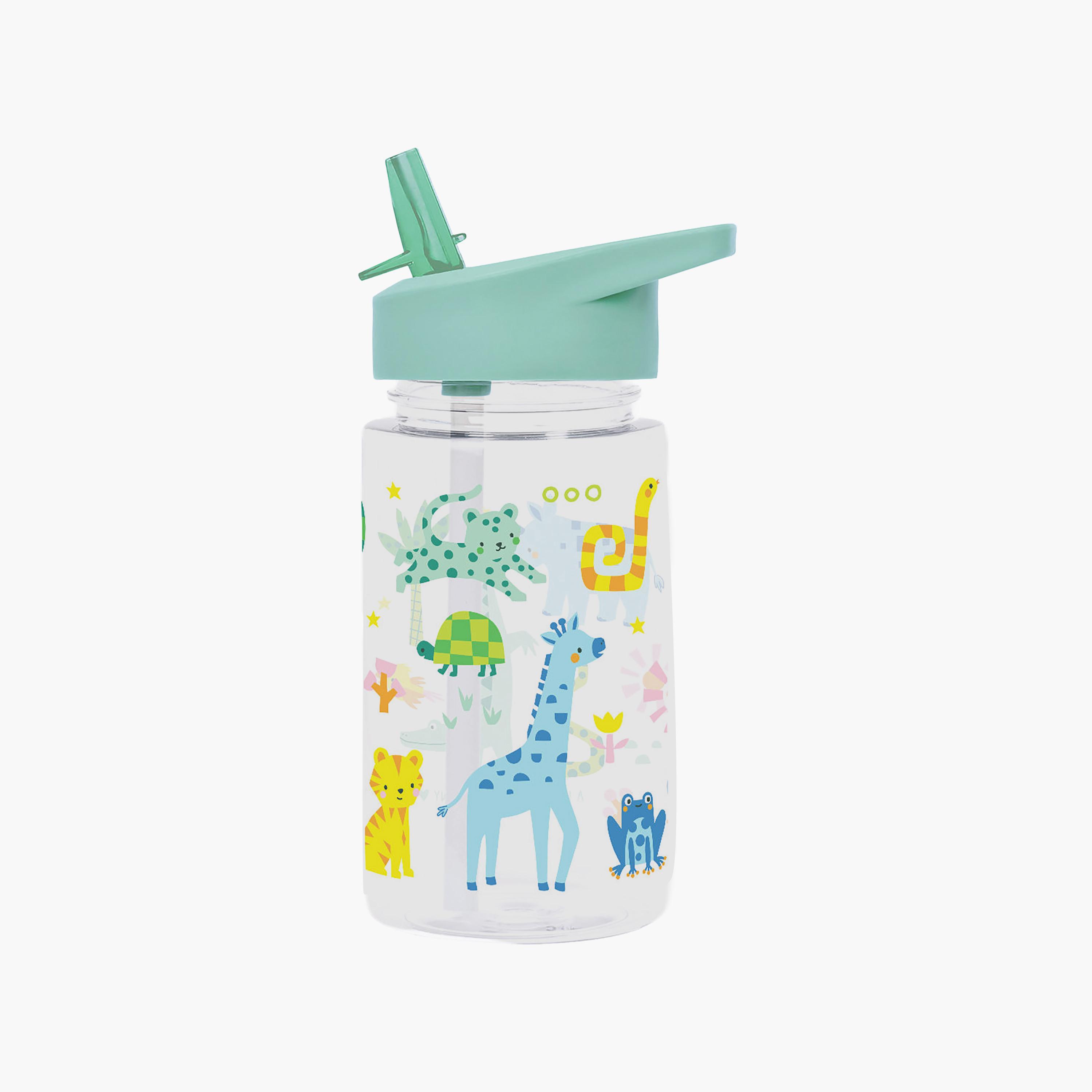 زجاجة مياه تريتان من جانجل مع ماصة - 450 مل من إيه ليتل لوفلي كومباني-school-waterbottles-image-1