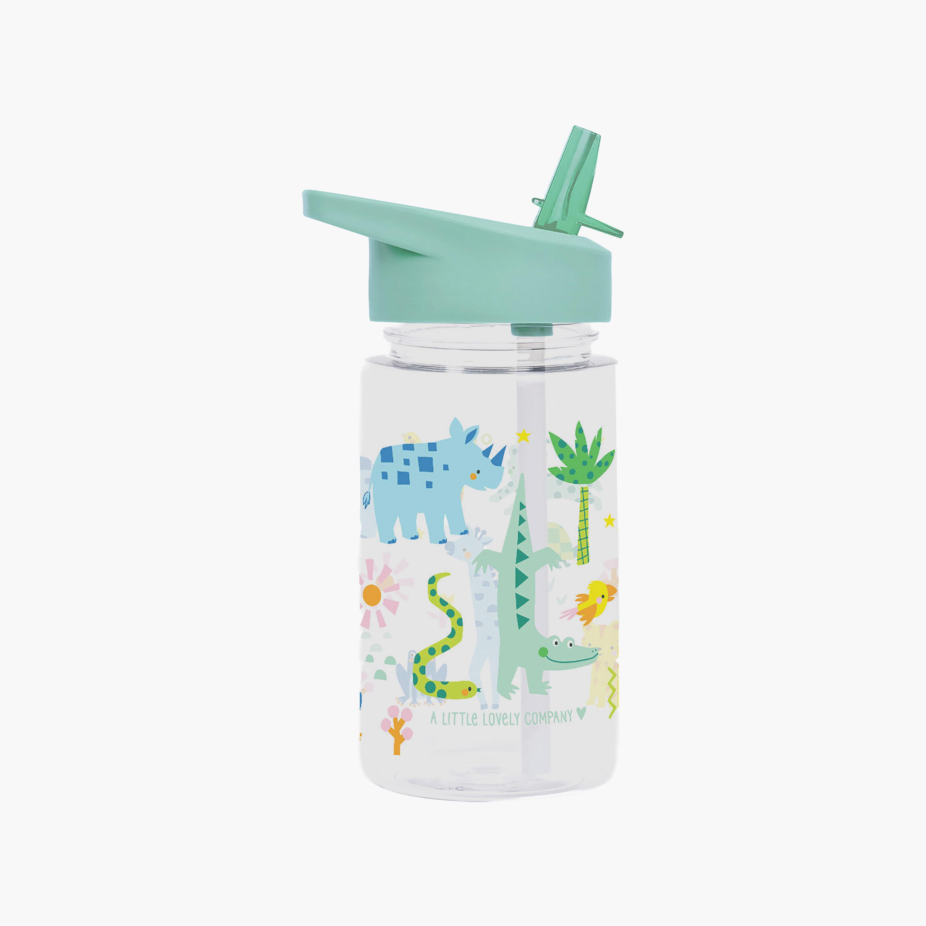 زجاجة مياه تريتان من جانجل مع ماصة - 450 مل من إيه ليتل لوفلي كومباني-school-waterbottles-image-2