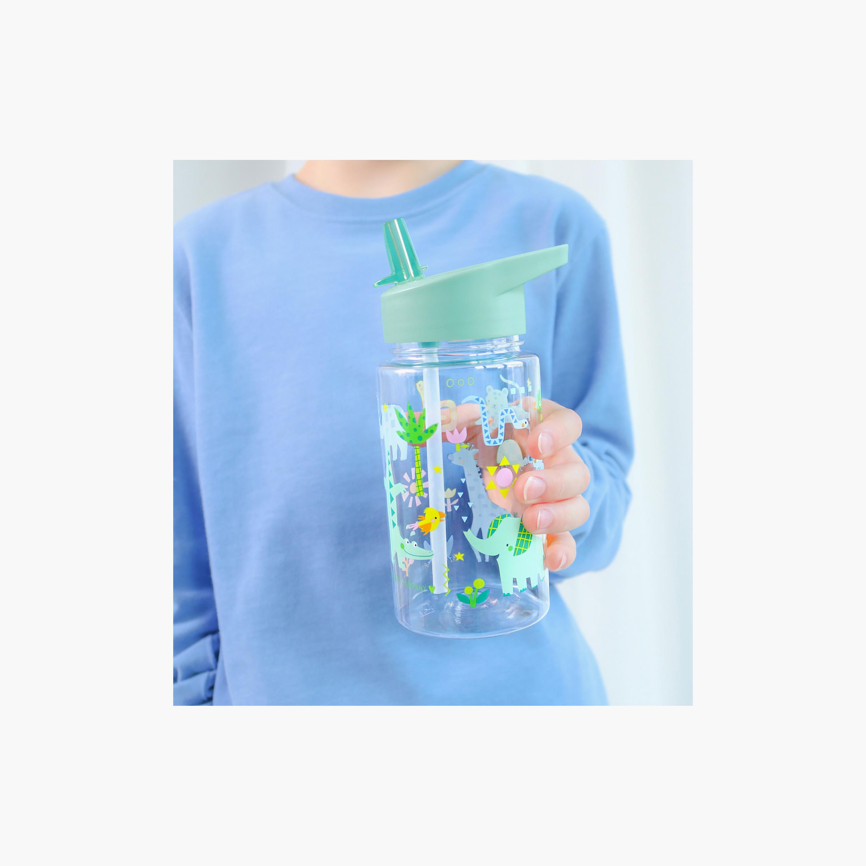 زجاجة مياه تريتان من جانجل مع ماصة - 450 مل من إيه ليتل لوفلي كومباني-school-waterbottles-image-3