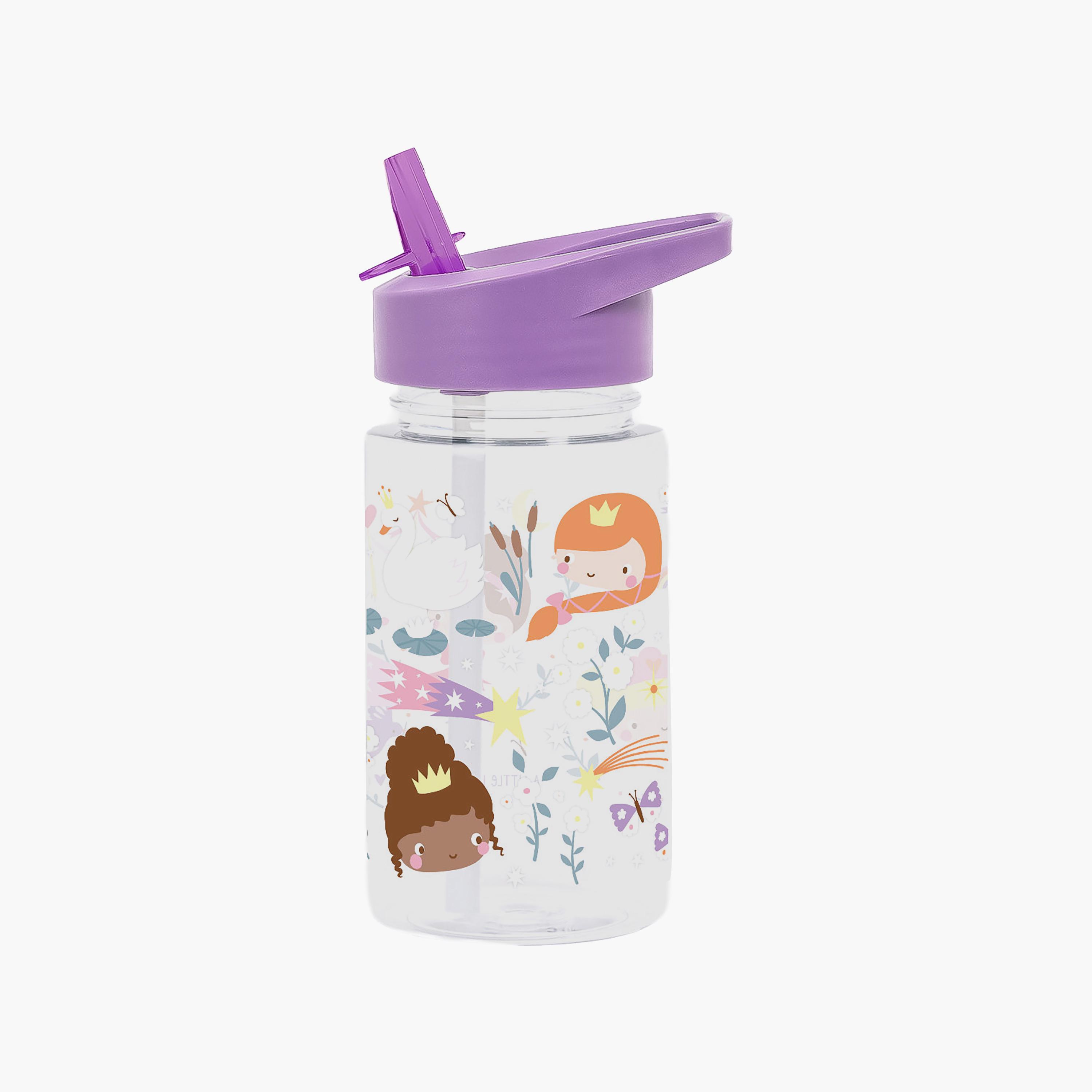 زجاجة مياه تريتان من برينسيس مع شفاطة - 450 مل من إيه ليتل لوفلي كومباني-school-waterbottles-image-1