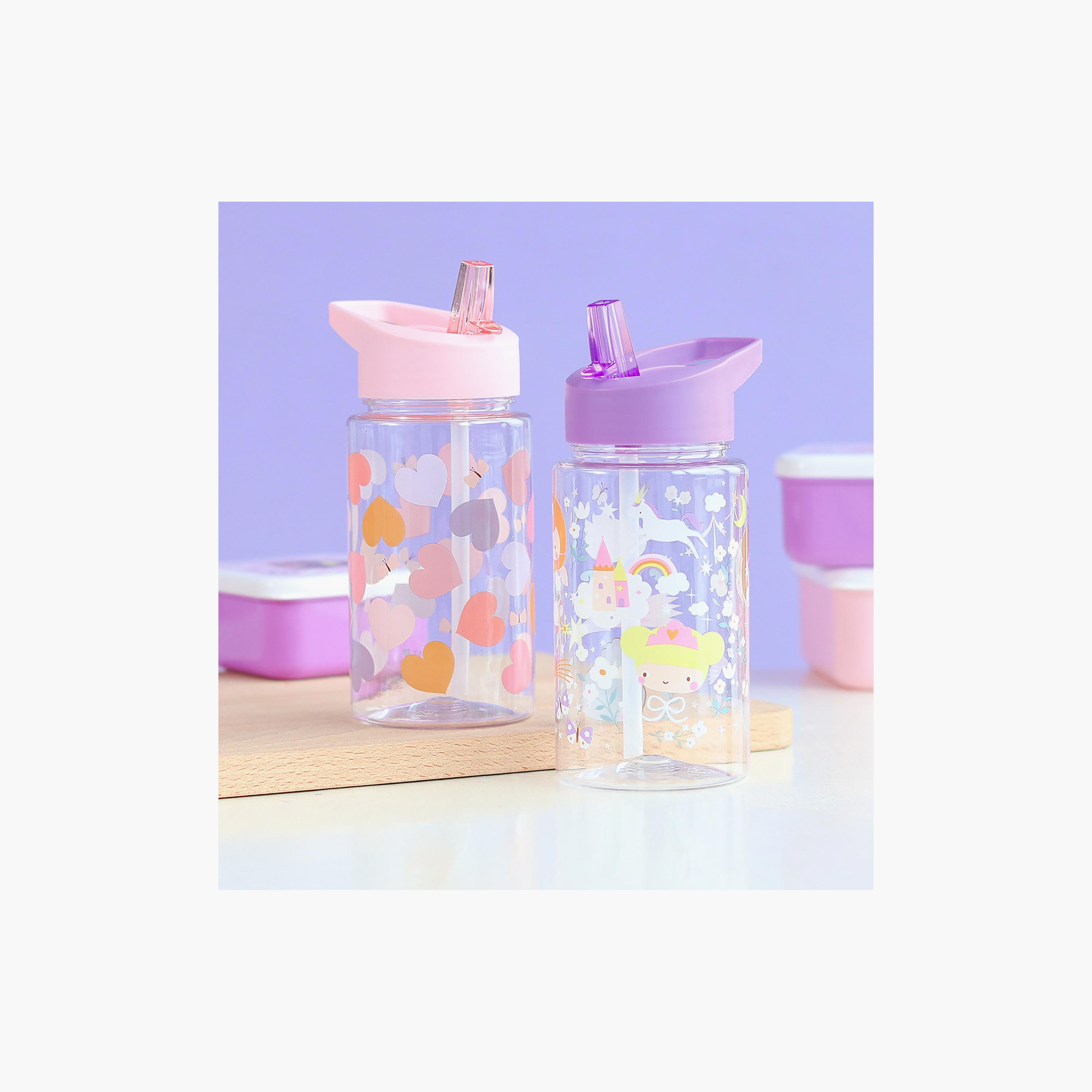 زجاجة مياه تريتان من برينسيس مع شفاطة - 450 مل من إيه ليتل لوفلي كومباني-school-waterbottles-image-5