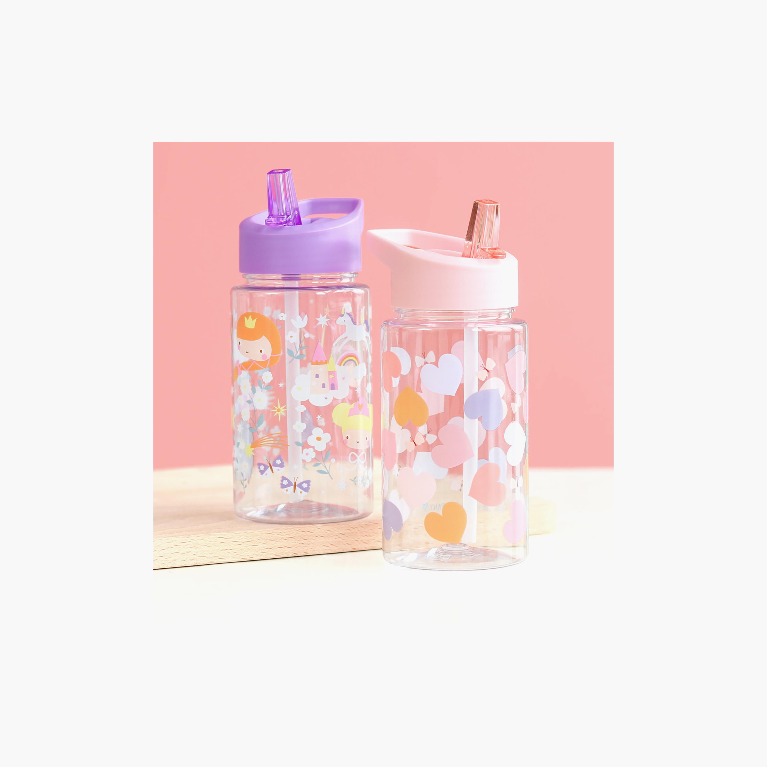 زجاجة مياه تريتان من برينسيس مع شفاطة - 450 مل من إيه ليتل لوفلي كومباني-school-waterbottles-image-6