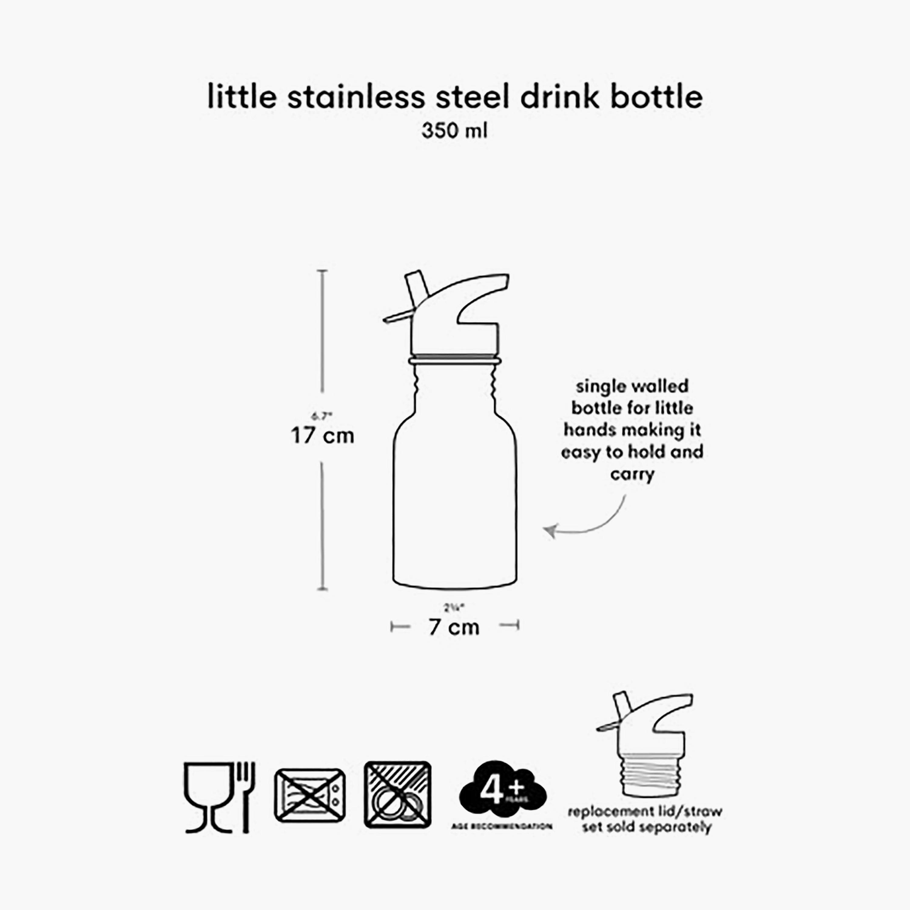 A Little Lovely Company Shooting Star Stainless Steel Water Bottle - 350 ml-school-waterbottles-image-8