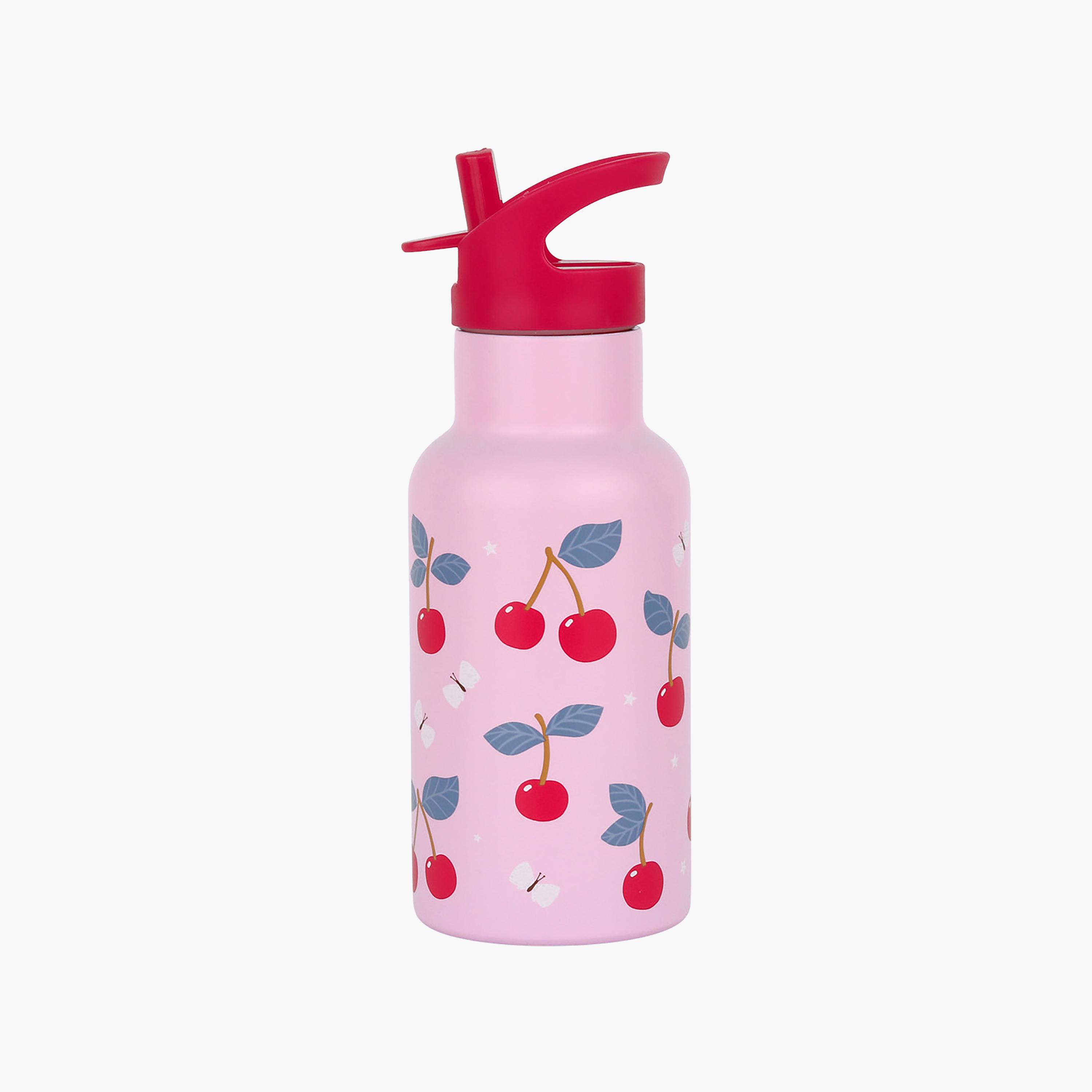 A Little Lovely Company Cherries Stainless Steel Water Bottle with Dual Insulated Wall - 350 ml-school-waterbottles-image-1
