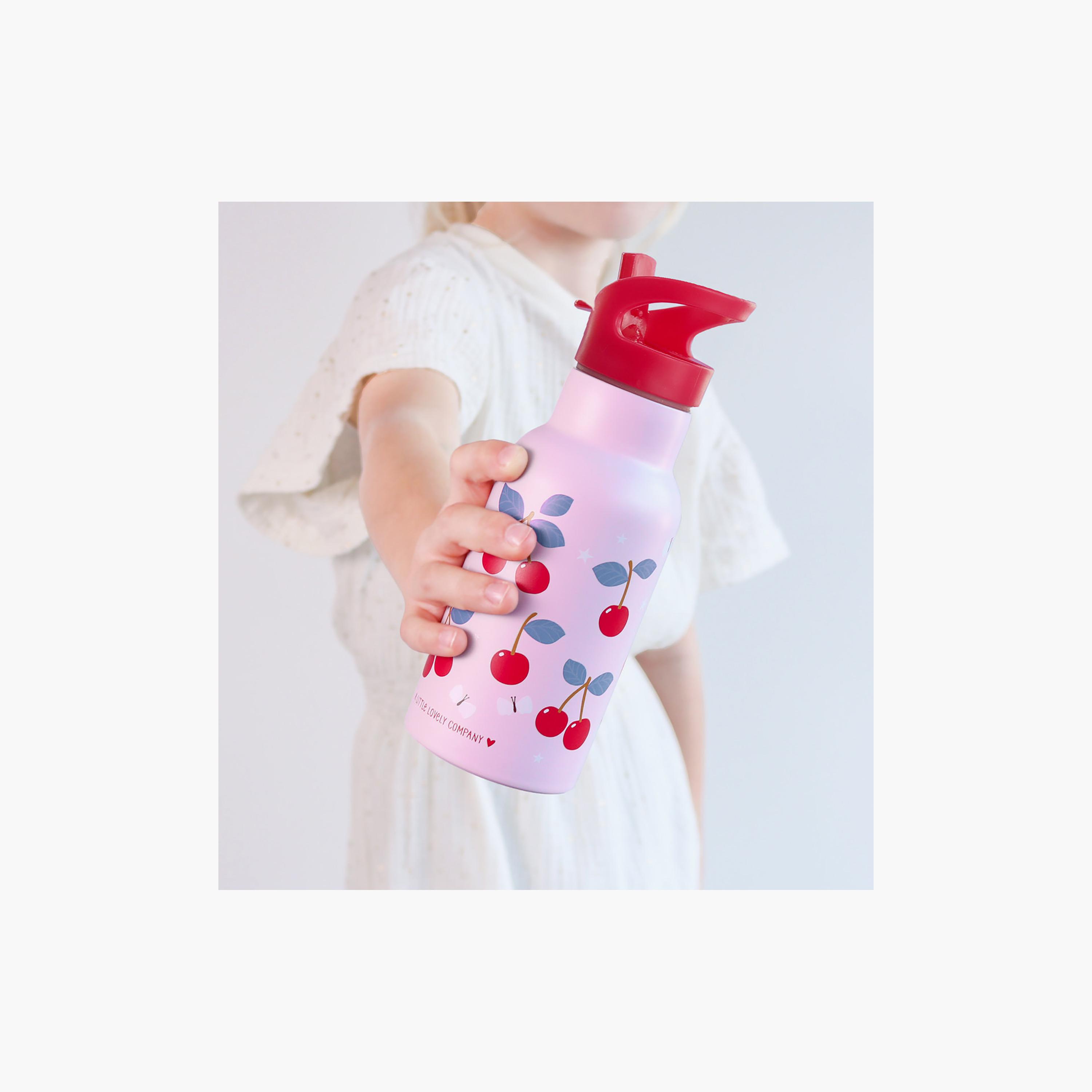 A Little Lovely Company Cherries Stainless Steel Water Bottle with Dual Insulated Wall - 350 ml-school-waterbottles-image-4