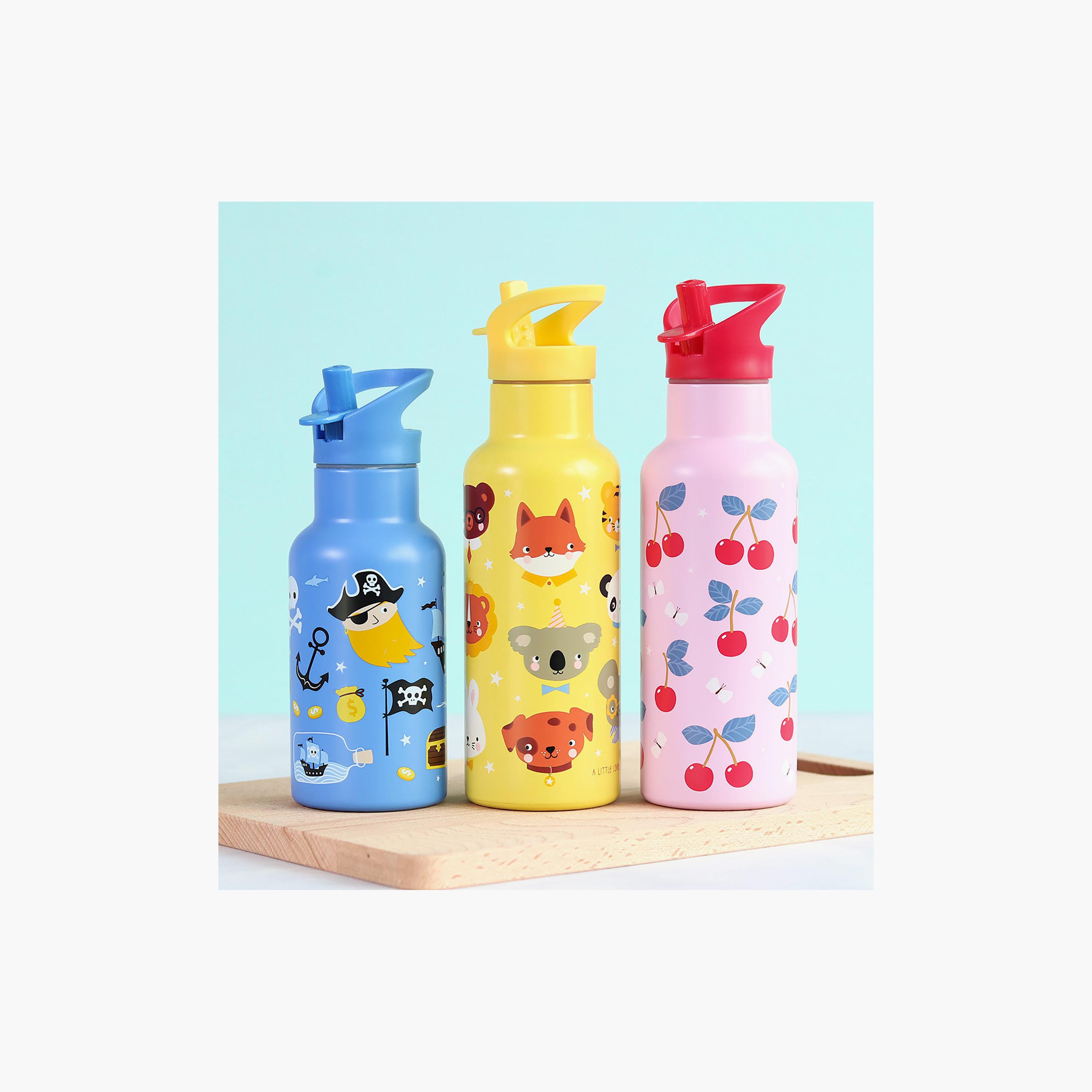 A Little Lovely Company Cherries Stainless Steel Water Bottle with Dual Insulated Wall - 350 ml-school-waterbottles-image-8