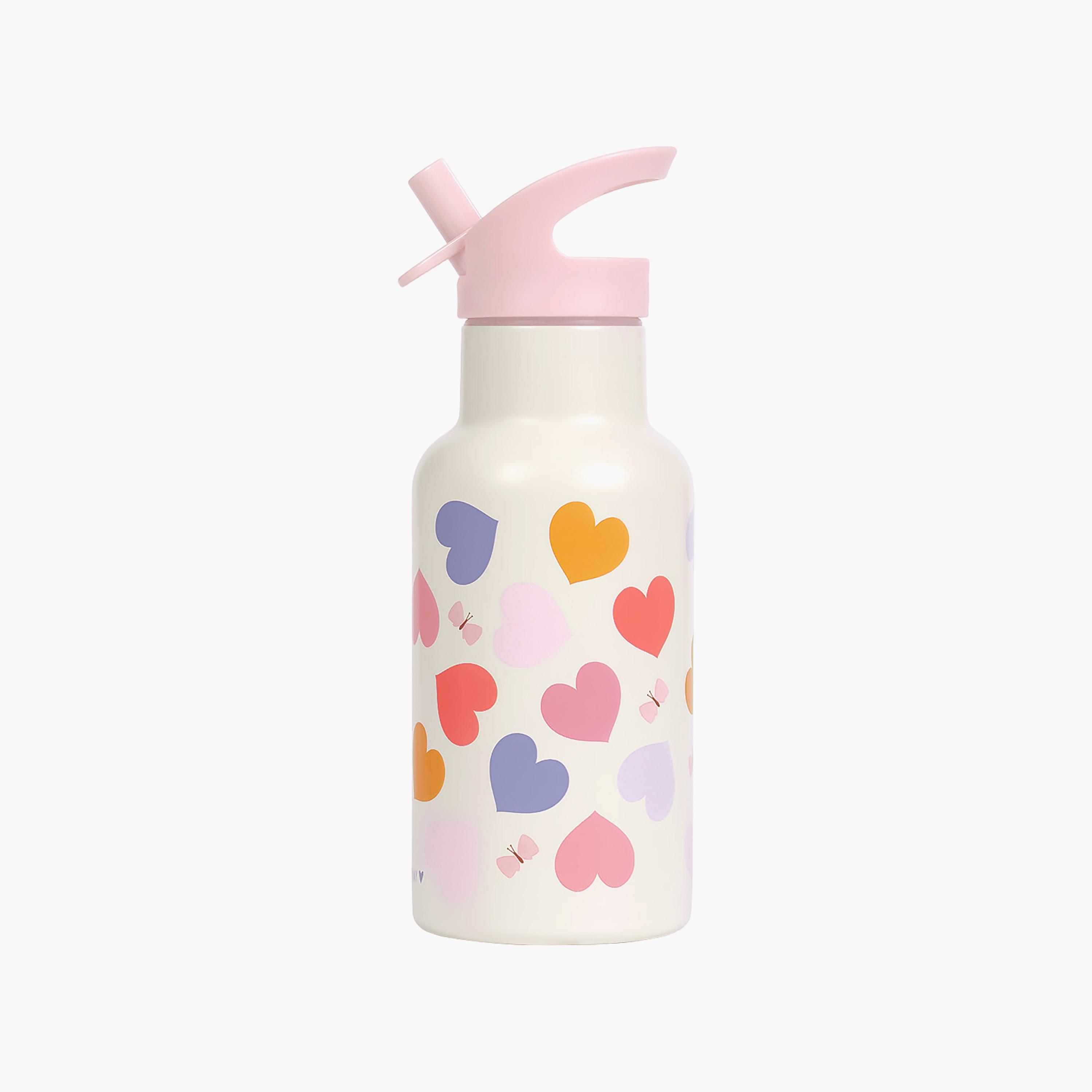 A Little Lovely Company Hearts Stainless Steel Water Bottle with Dual Insulated Wall - 350 ml-school-waterbottles-image-1