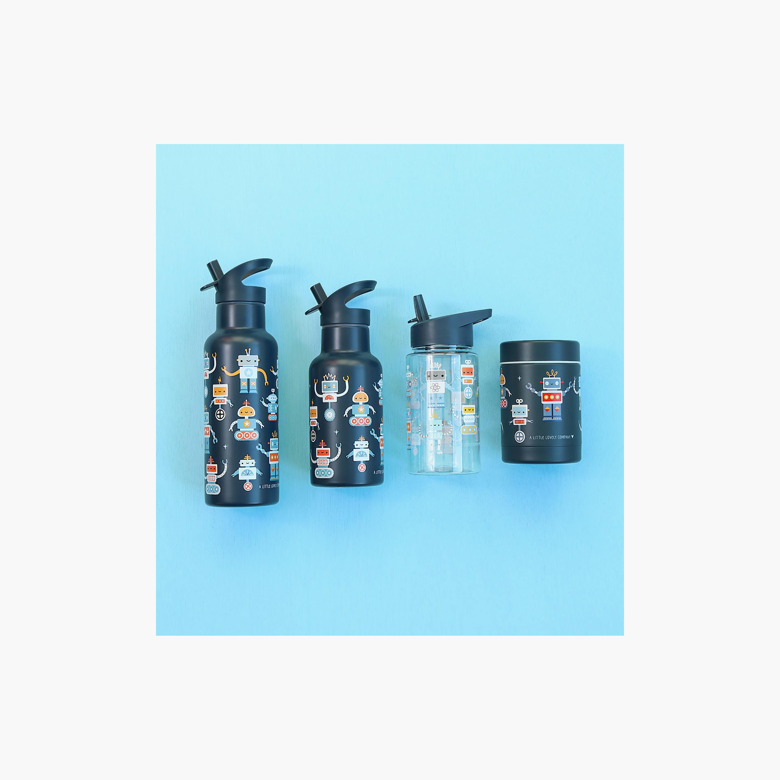 A Little Lovely Company Robots Stainless Steel Water Bottle with Dual Insulated Wall - 350 ml-school-waterbottles-image-6
