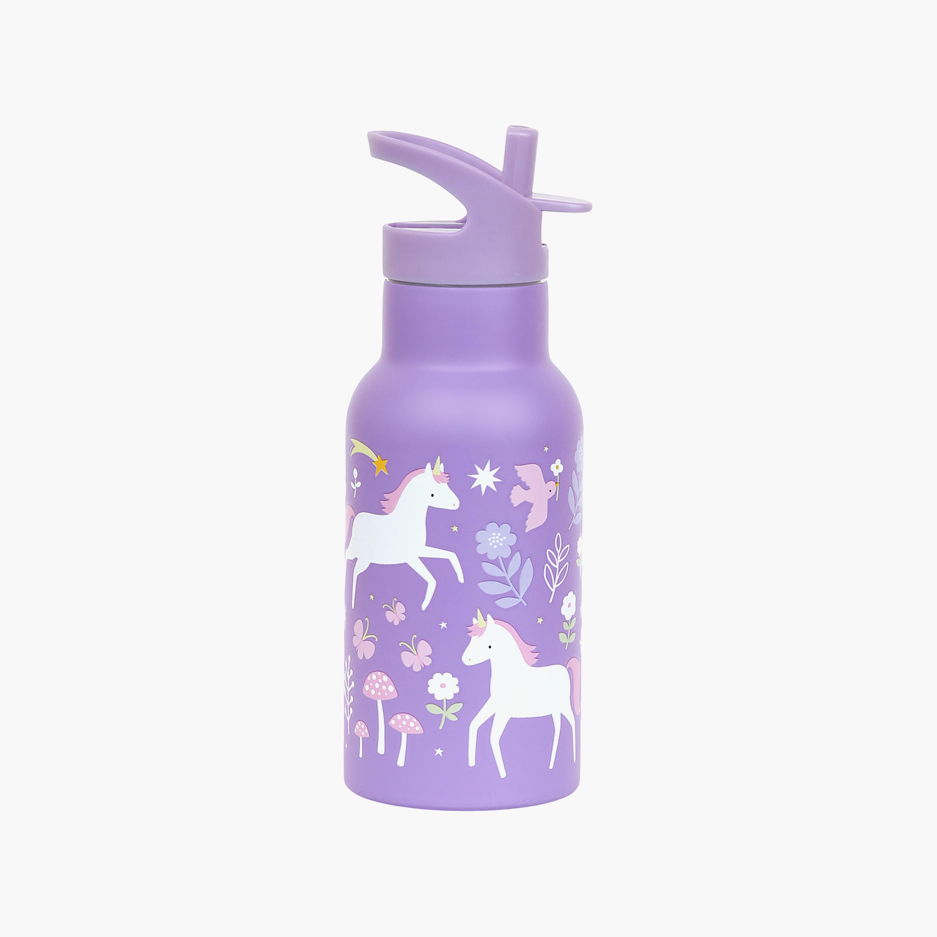 A Little Lovely Company Unicorn Dreams Stainless Steel Water Bottle with Dual Insulated Wall - 350 ml-school-waterbottles-image-2
