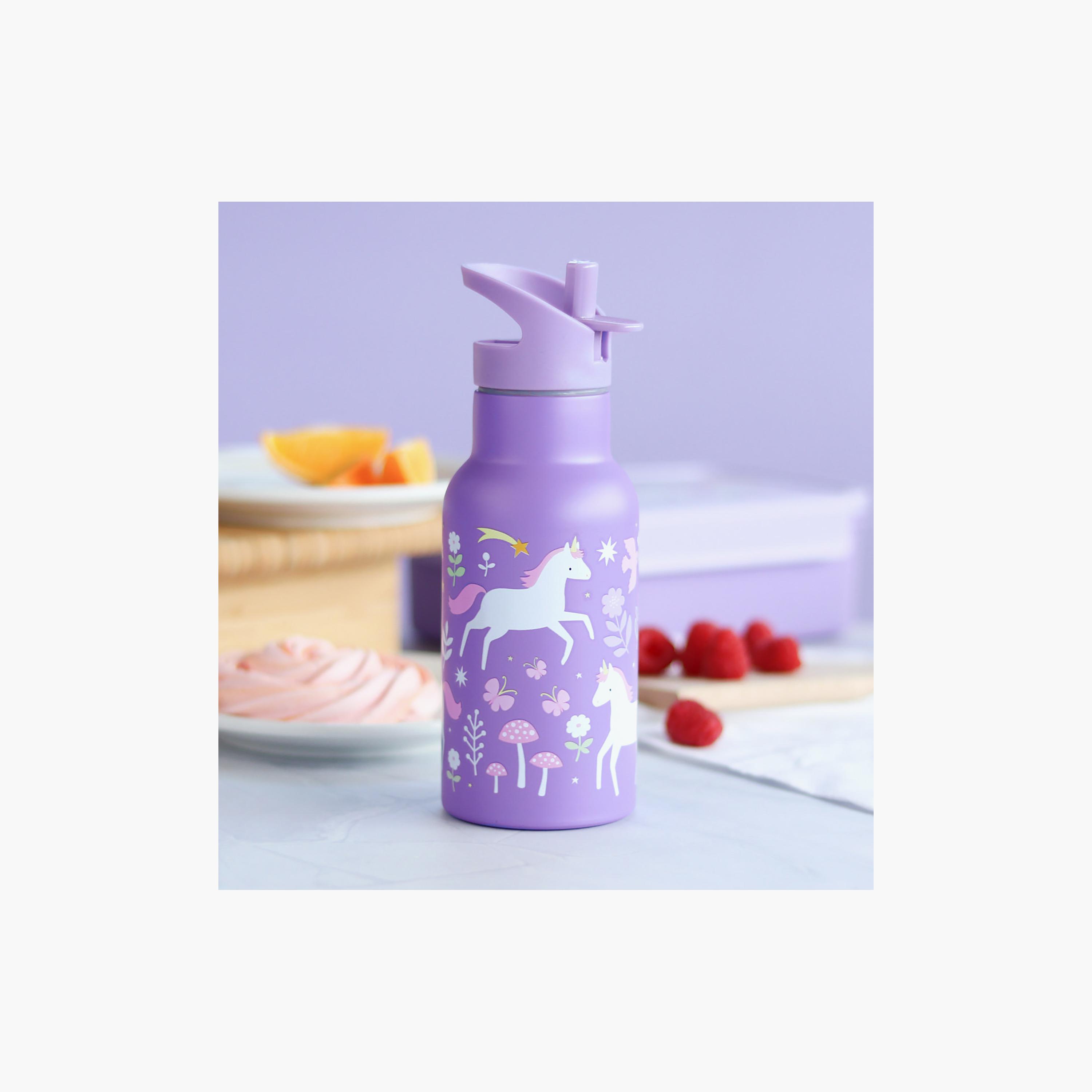 A Little Lovely Company Unicorn Dreams Stainless Steel Water Bottle with Dual Insulated Wall - 350 ml-school-waterbottles-image-4