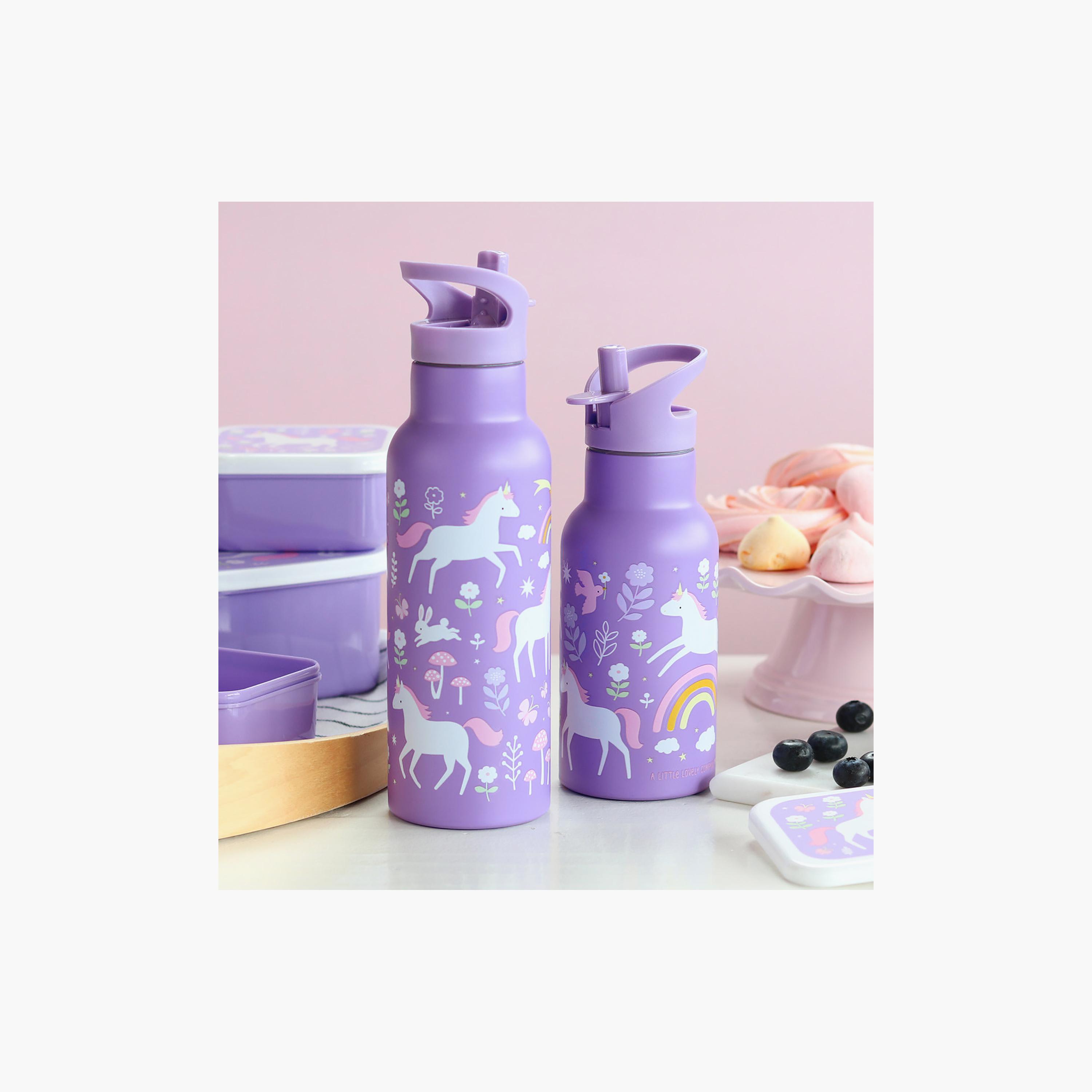A Little Lovely Company Unicorn Dreams Stainless Steel Water Bottle with Dual Insulated Wall - 350 ml-school-waterbottles-image-5