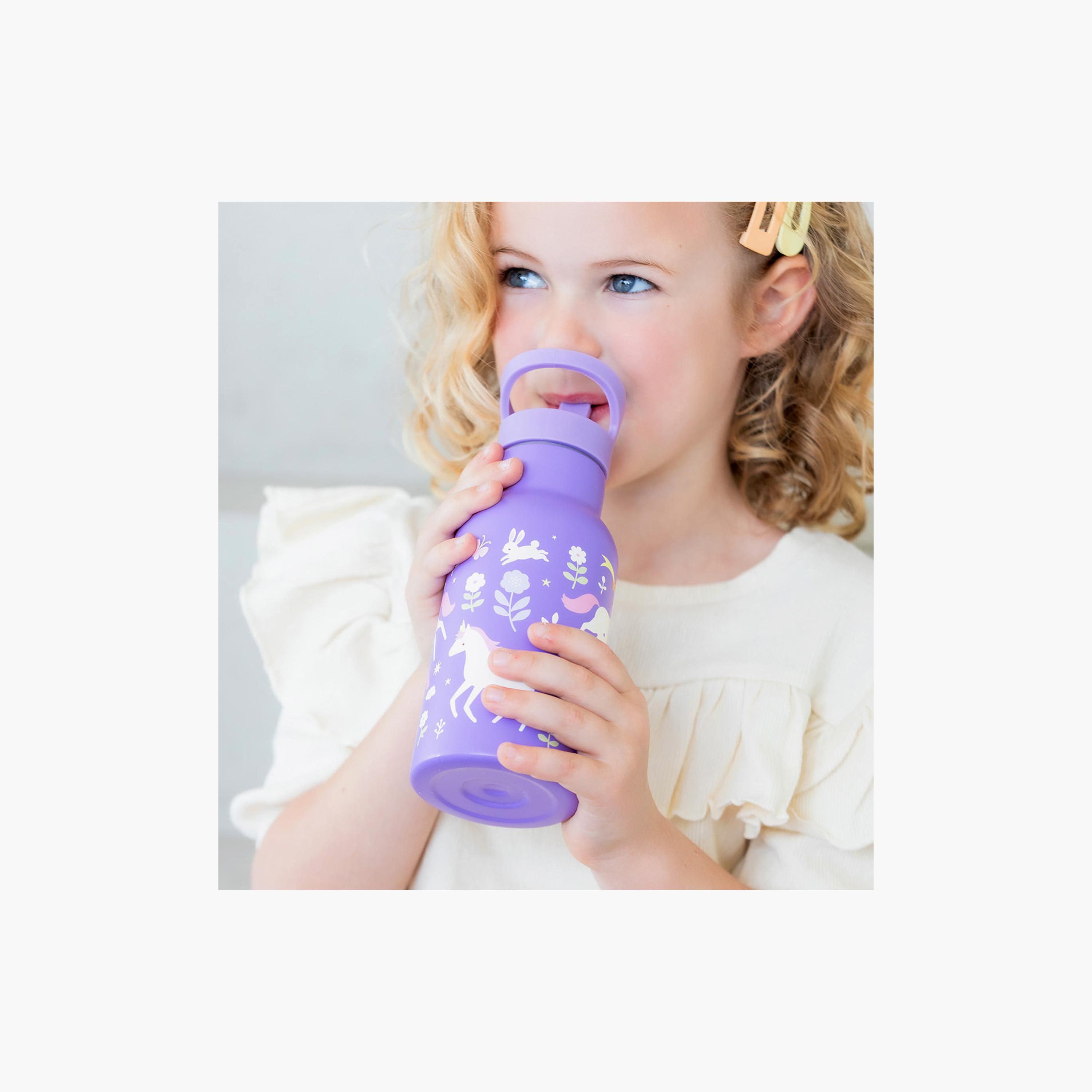 A Little Lovely Company Unicorn Dreams Stainless Steel Water Bottle with Dual Insulated Wall - 350 ml-school-waterbottles-image-6