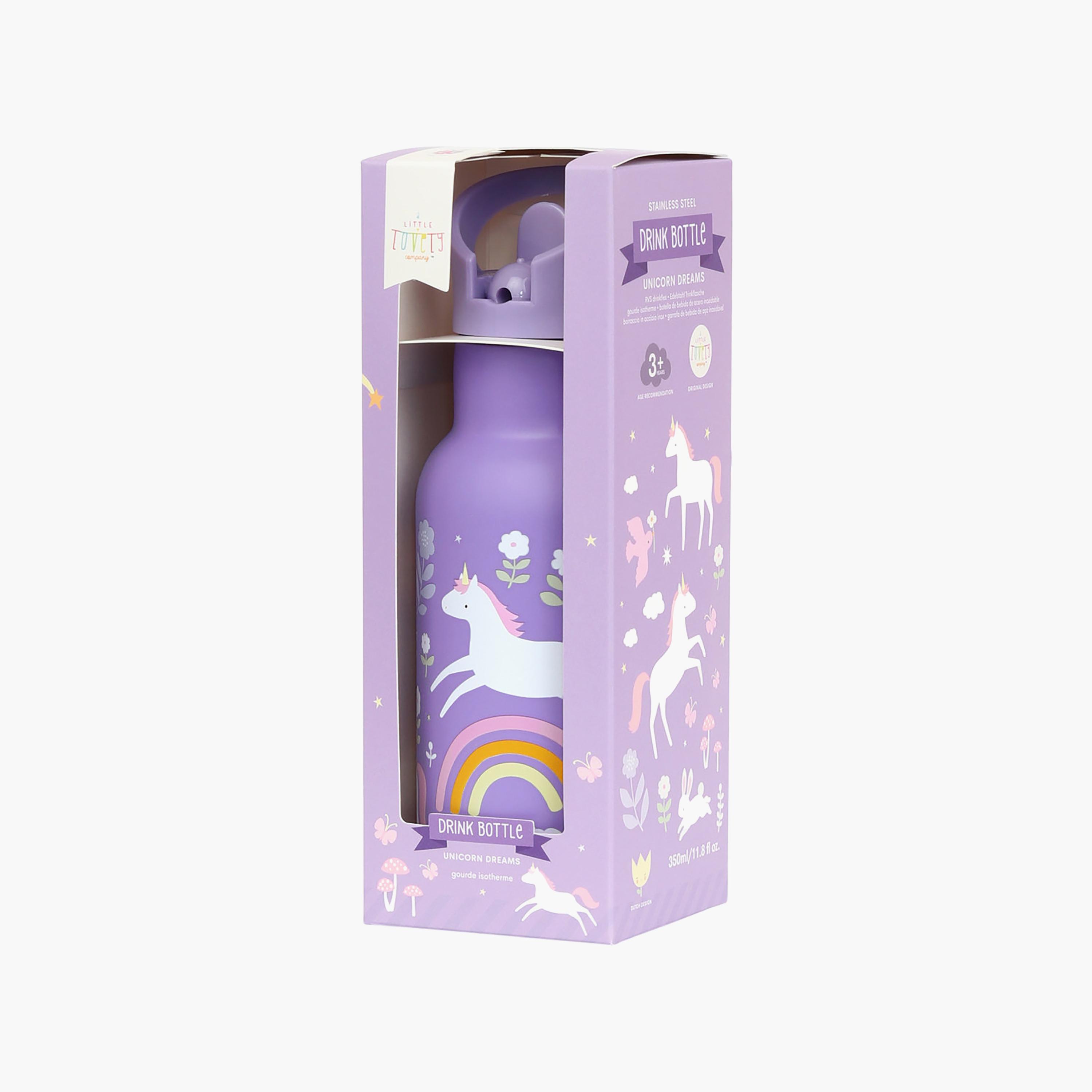 A Little Lovely Company Unicorn Dreams Stainless Steel Water Bottle with Dual Insulated Wall - 350 ml-school-waterbottles-image-7
