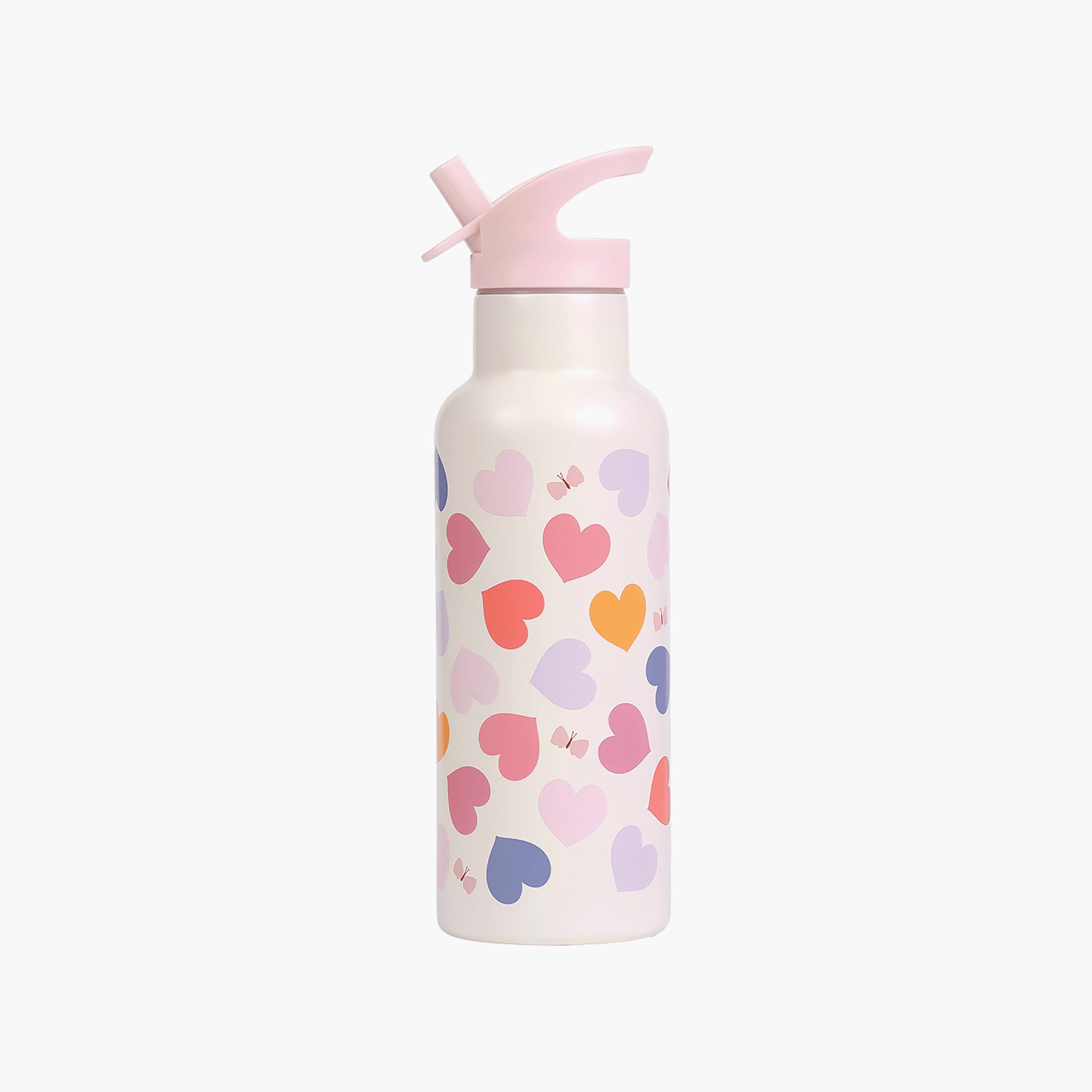 A Little Lovely Company Hearts Stainless Steel Water Bottle with Dual Insulated Wall - 500 ml-school-waterbottles-image-2