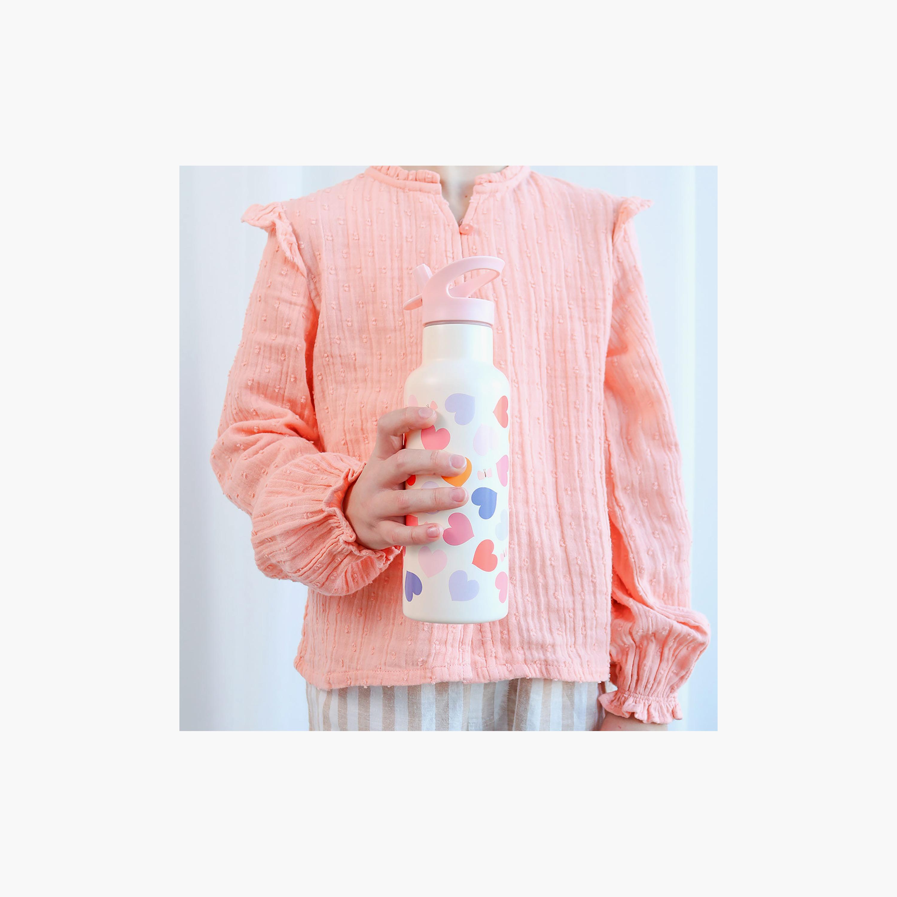 A Little Lovely Company Hearts Stainless Steel Water Bottle with Dual Insulated Wall - 500 ml-school-waterbottles-image-4