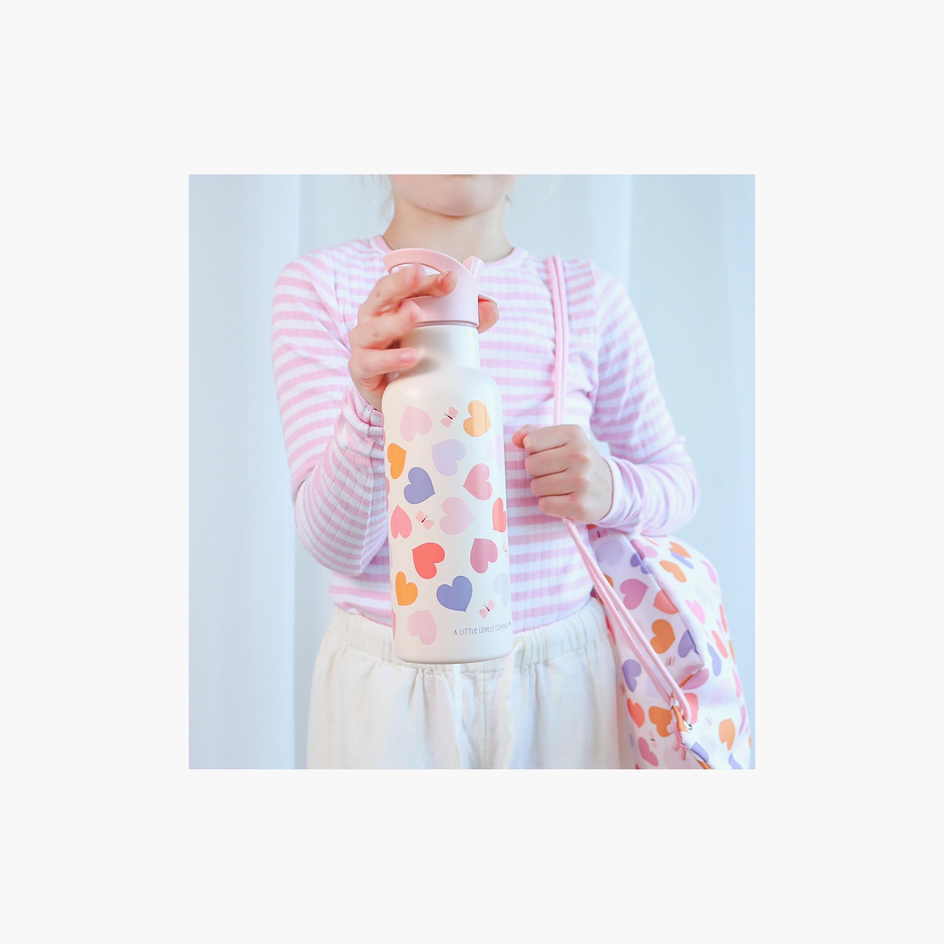 A Little Lovely Company Hearts Stainless Steel Water Bottle with Dual Insulated Wall - 500 ml-school-waterbottles-image-5