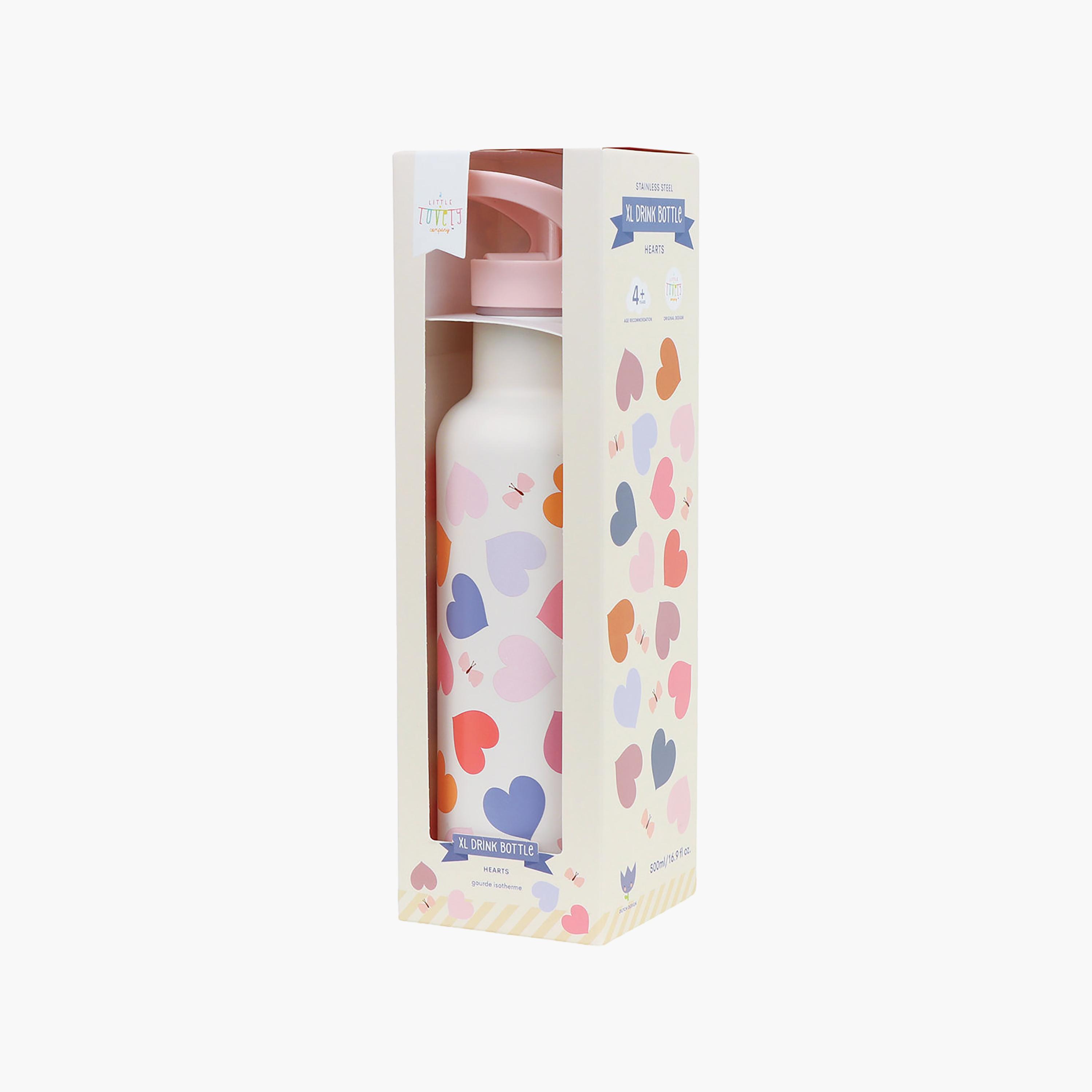 A Little Lovely Company Hearts Stainless Steel Water Bottle with Dual Insulated Wall - 500 ml-school-waterbottles-image-7
