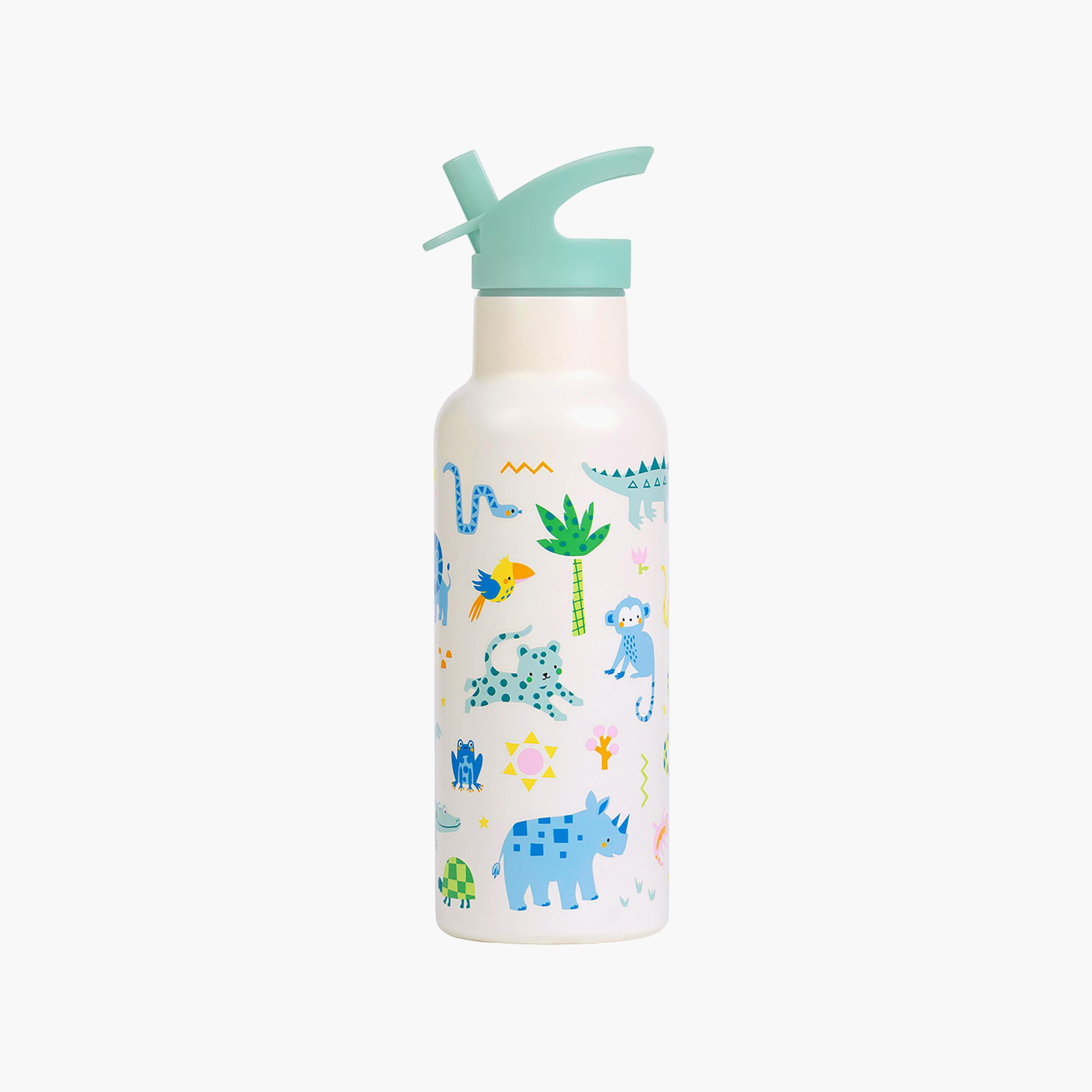 A Little Lovely Company Jungle Stainless Steel Water Bottle with Dual Insulated Wall - 500 ml-school-waterbottles-image-1