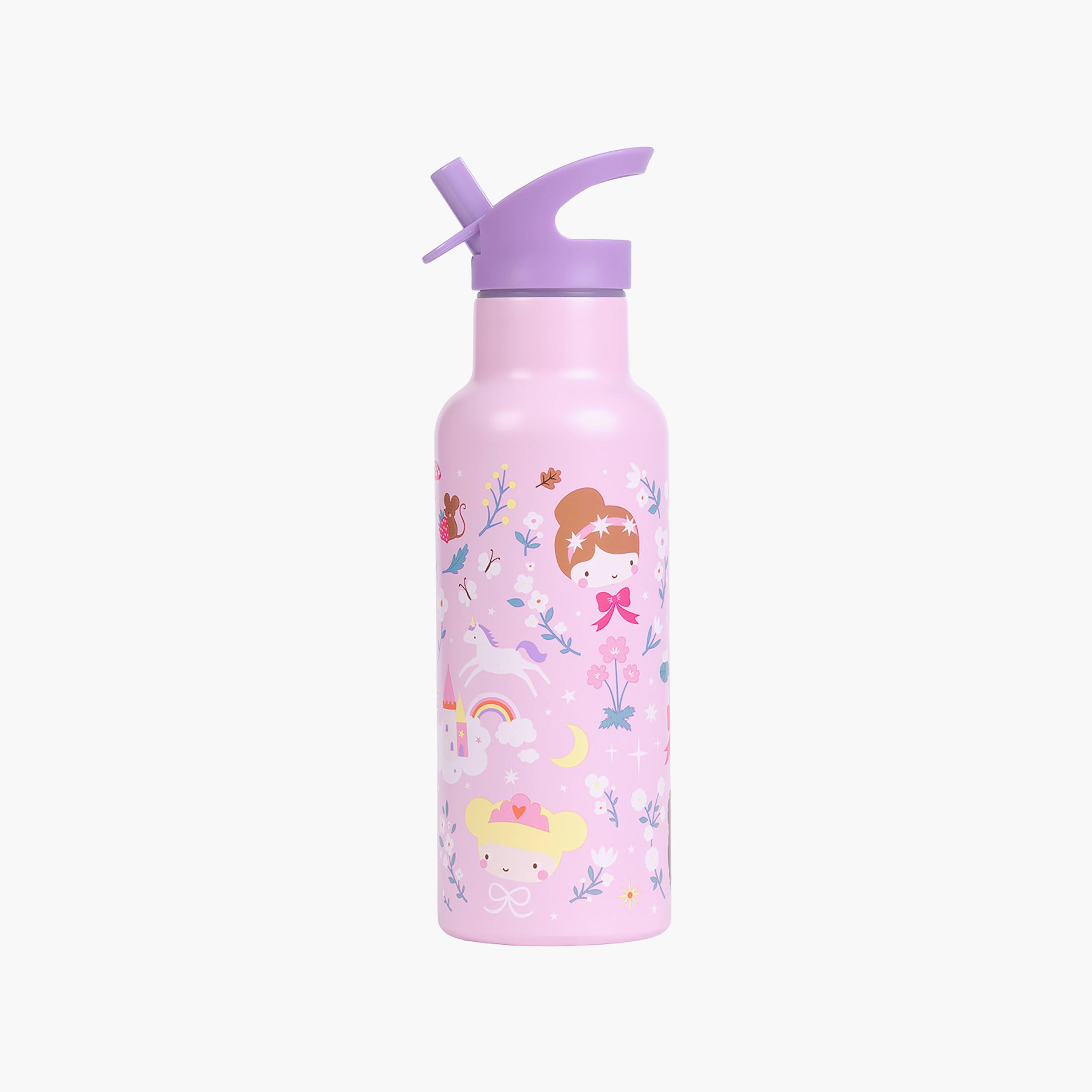A Little Lovely Company Princesses Stainless Steel Water Bottle with Dual Insulated Wall - 500 ml-school-waterbottles-image-1