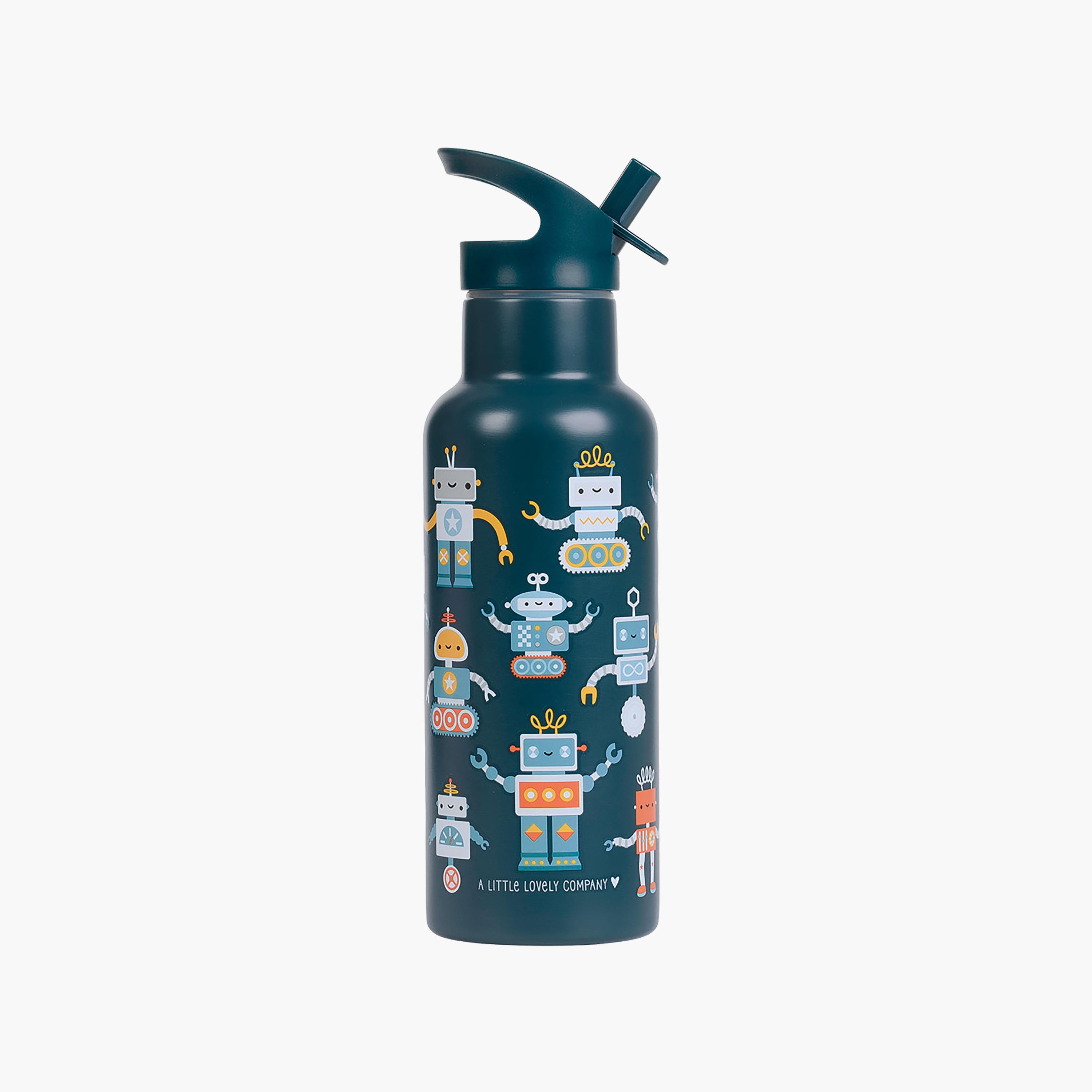 A Little Lovely Company Robots Stainless Steel Water Bottle with Dual Insulated Wall - 500 ml-school-waterbottles-image-3