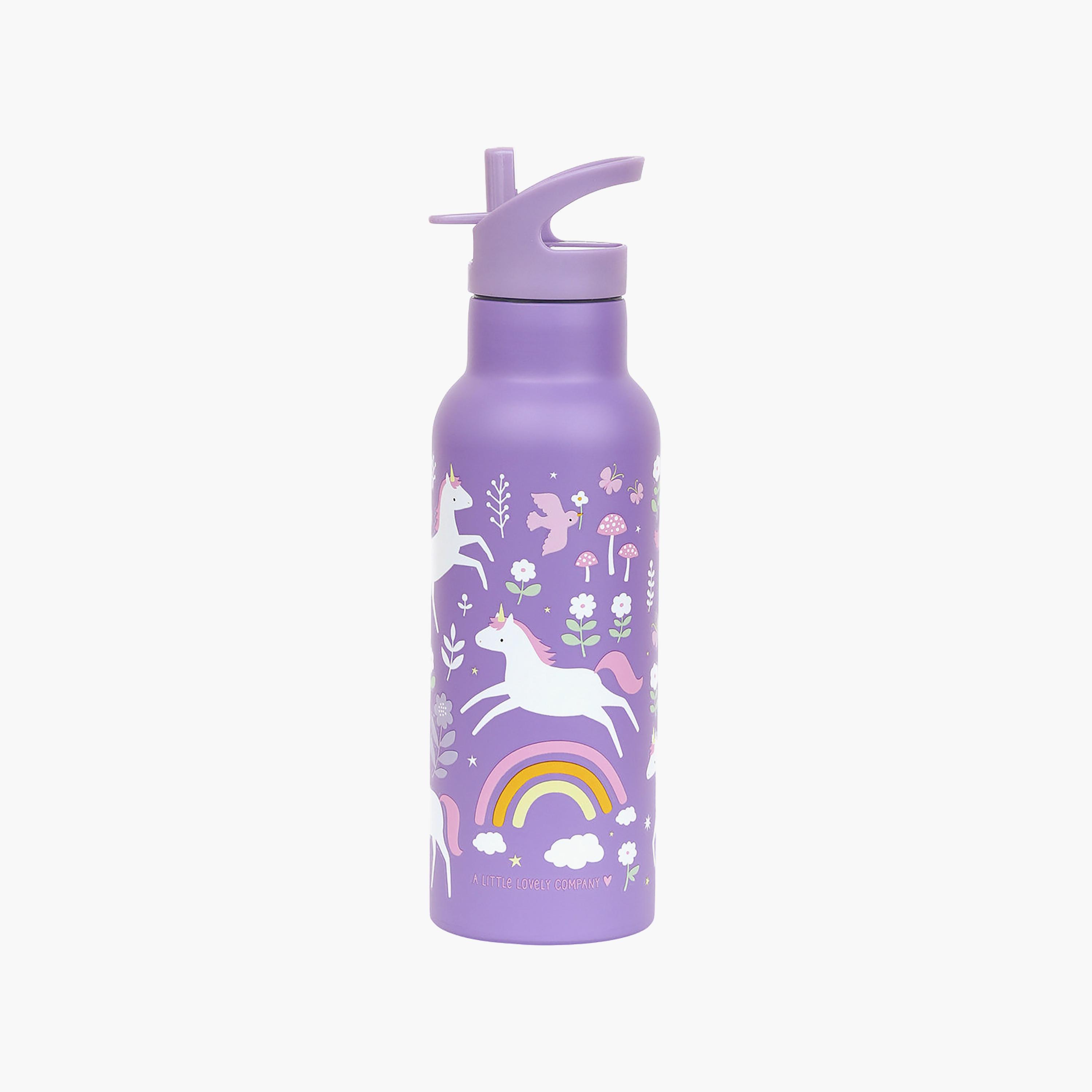 A Little Lovely Unicorn Dreams Cherries Stainless Steel Water Bottle with Dual Insulated Wall - 500 ml-school-waterbottles-image-1