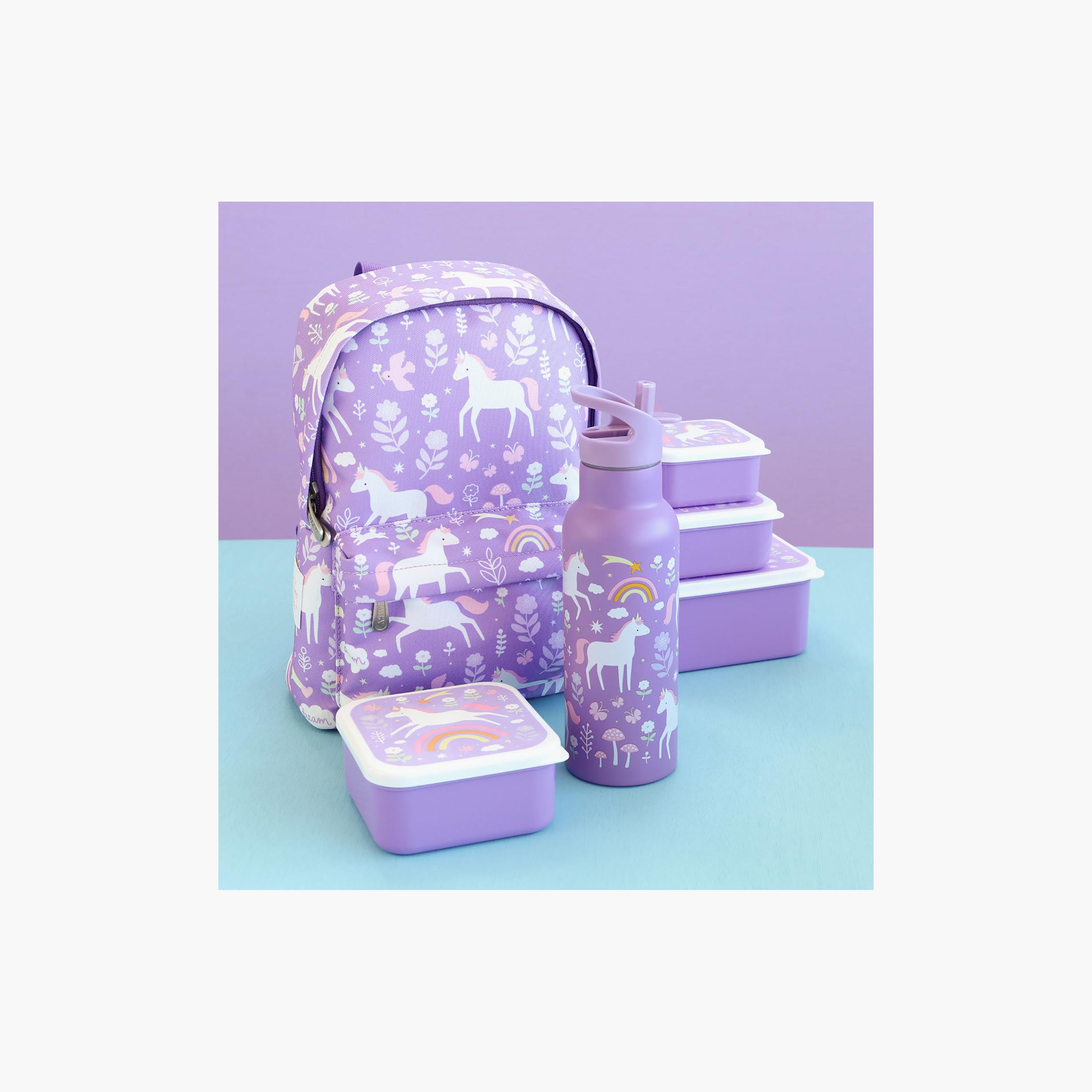 A Little Lovely Unicorn Dreams Cherries Stainless Steel Water Bottle with Dual Insulated Wall - 500 ml-school-waterbottles-image-5