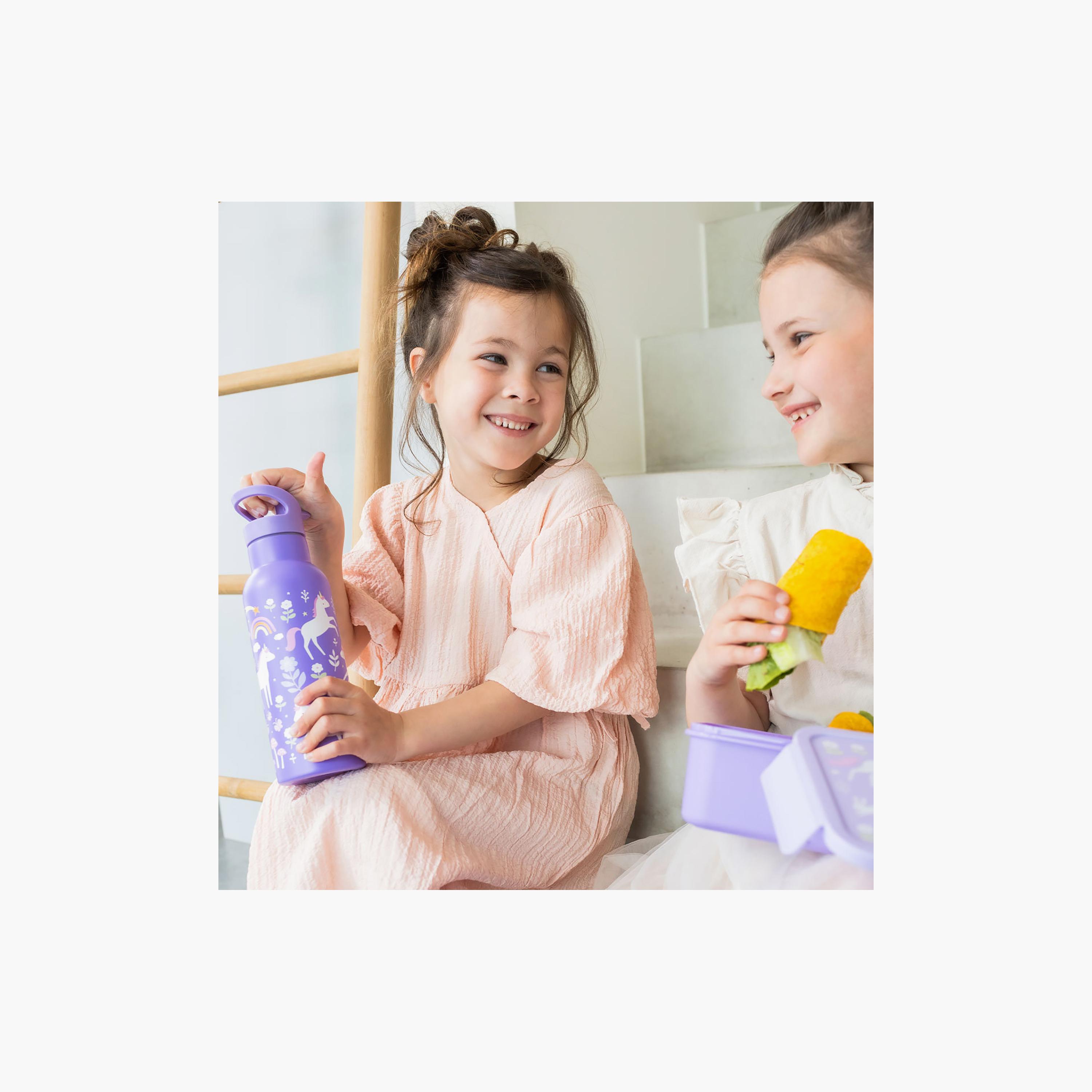 A Little Lovely Unicorn Dreams Cherries Stainless Steel Water Bottle with Dual Insulated Wall - 500 ml-school-waterbottles-image-6