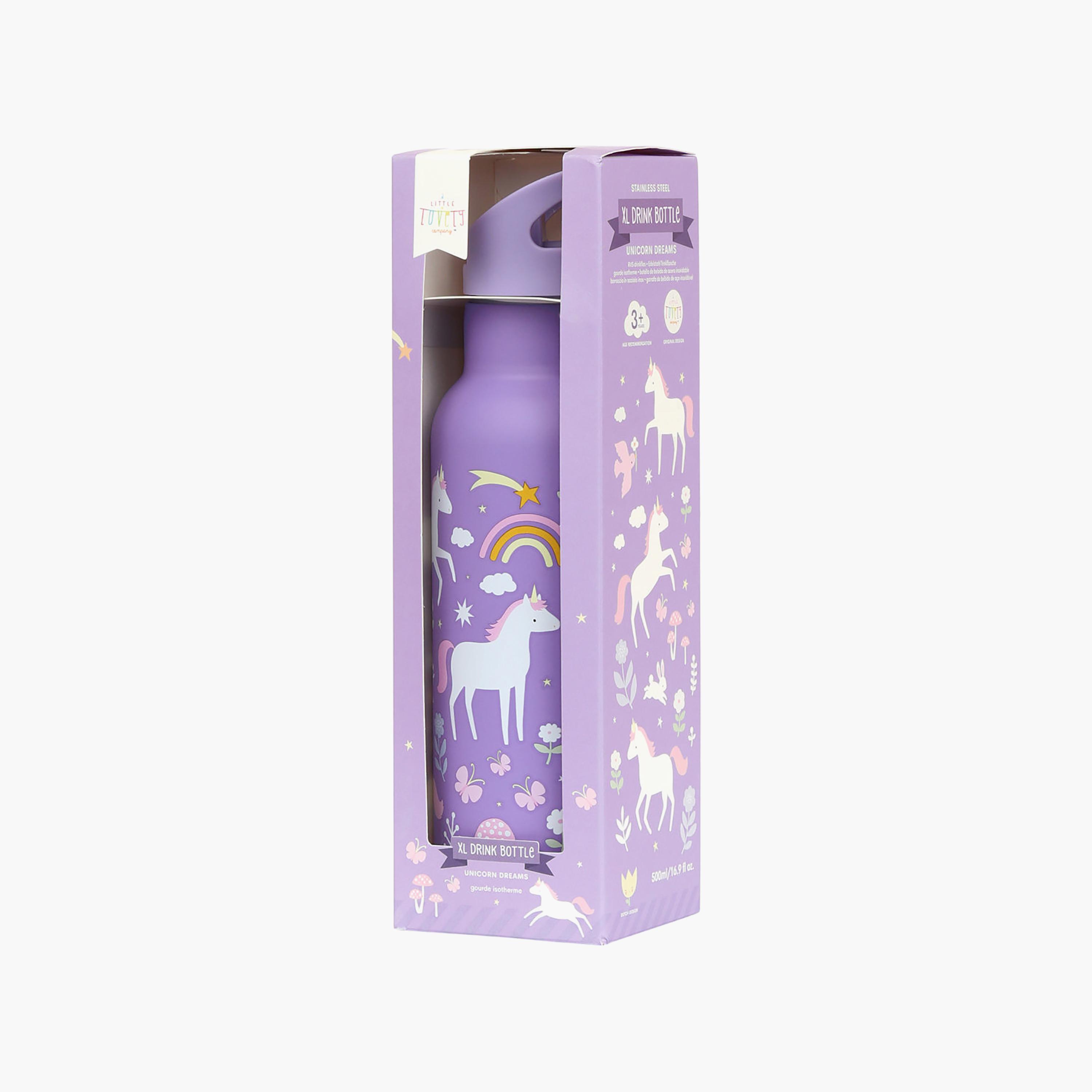 A Little Lovely Unicorn Dreams Cherries Stainless Steel Water Bottle with Dual Insulated Wall - 500 ml-school-waterbottles-image-7