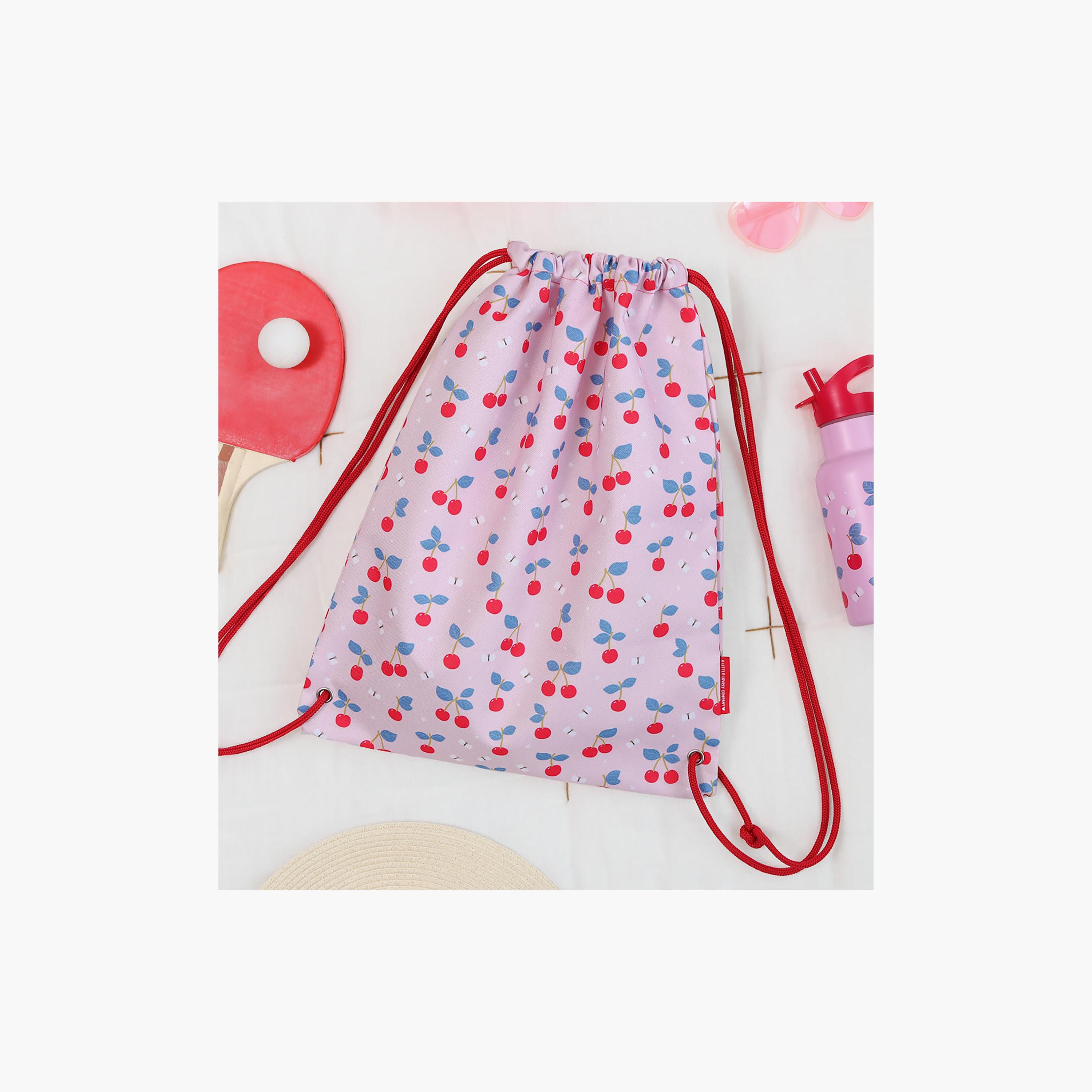 A Little Lovely Company Cherries Drawstring Bag for Girls 3-8 Yrs with Zipped Pocket - 42 cm-girls-accessories-bags-image-4