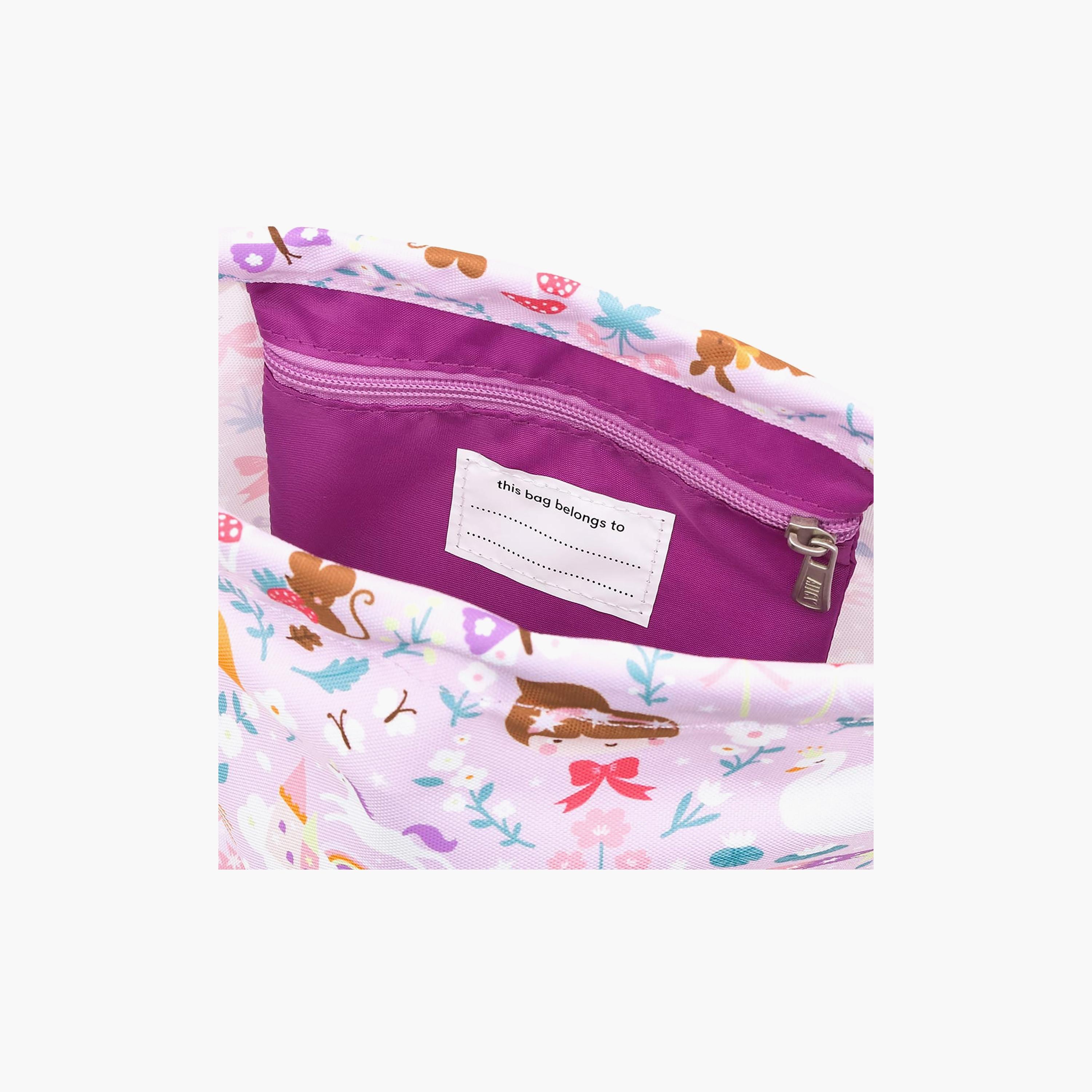 A Little Lovely Company Princesses Drawstring Bag for Girls 3-8 Yrs with Zipped Pocket - 42 cm-girls-accessories-bags-image-3
