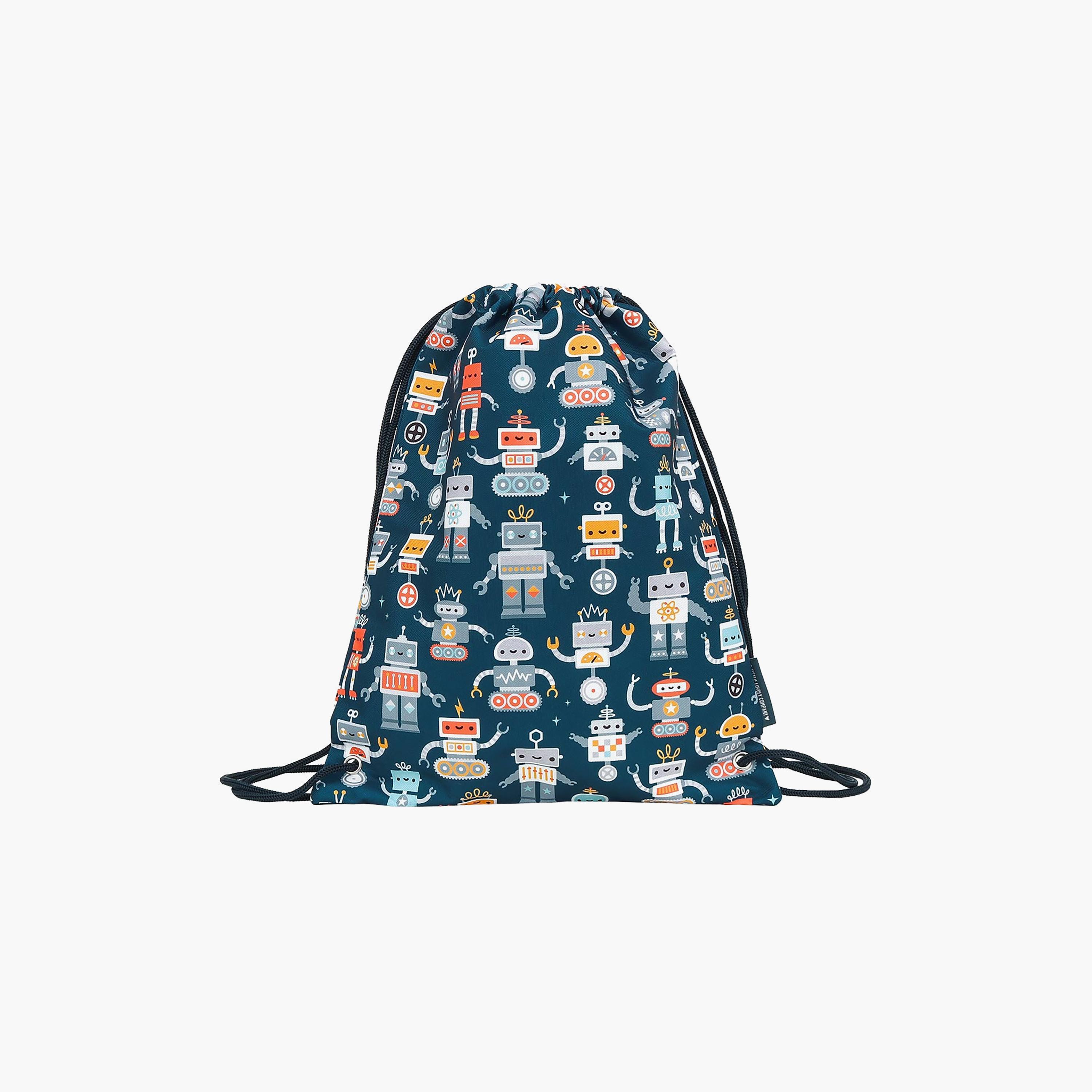 A Little Lovely Company Robots Drawstring Bag for Boys 3-5 Yrs - 42 cm-boys-accessories-bagsandbackpacks-image-1
