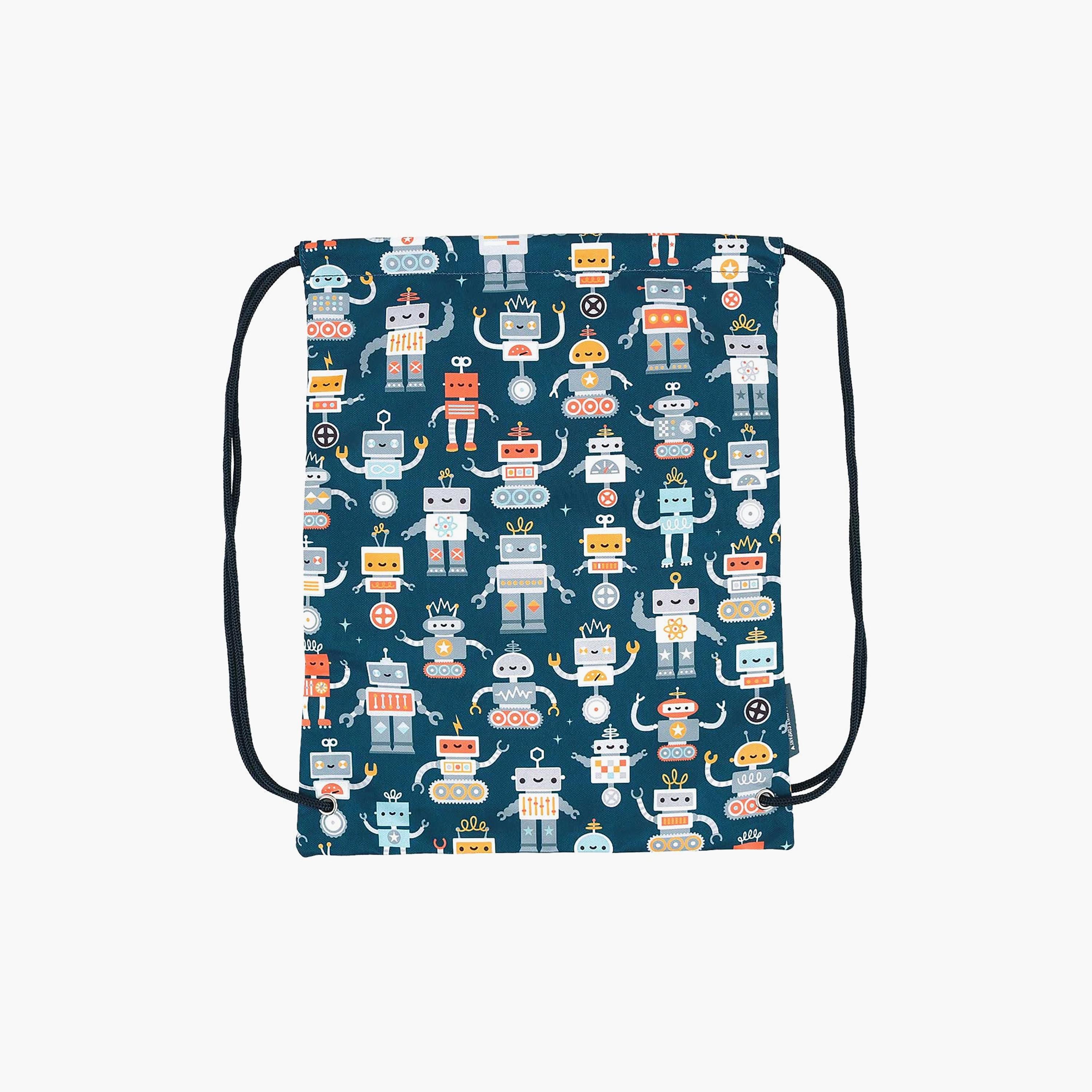 A Little Lovely Company Robots Drawstring Bag for Boys 3-5 Yrs - 42 cm-boys-accessories-bagsandbackpacks-image-2