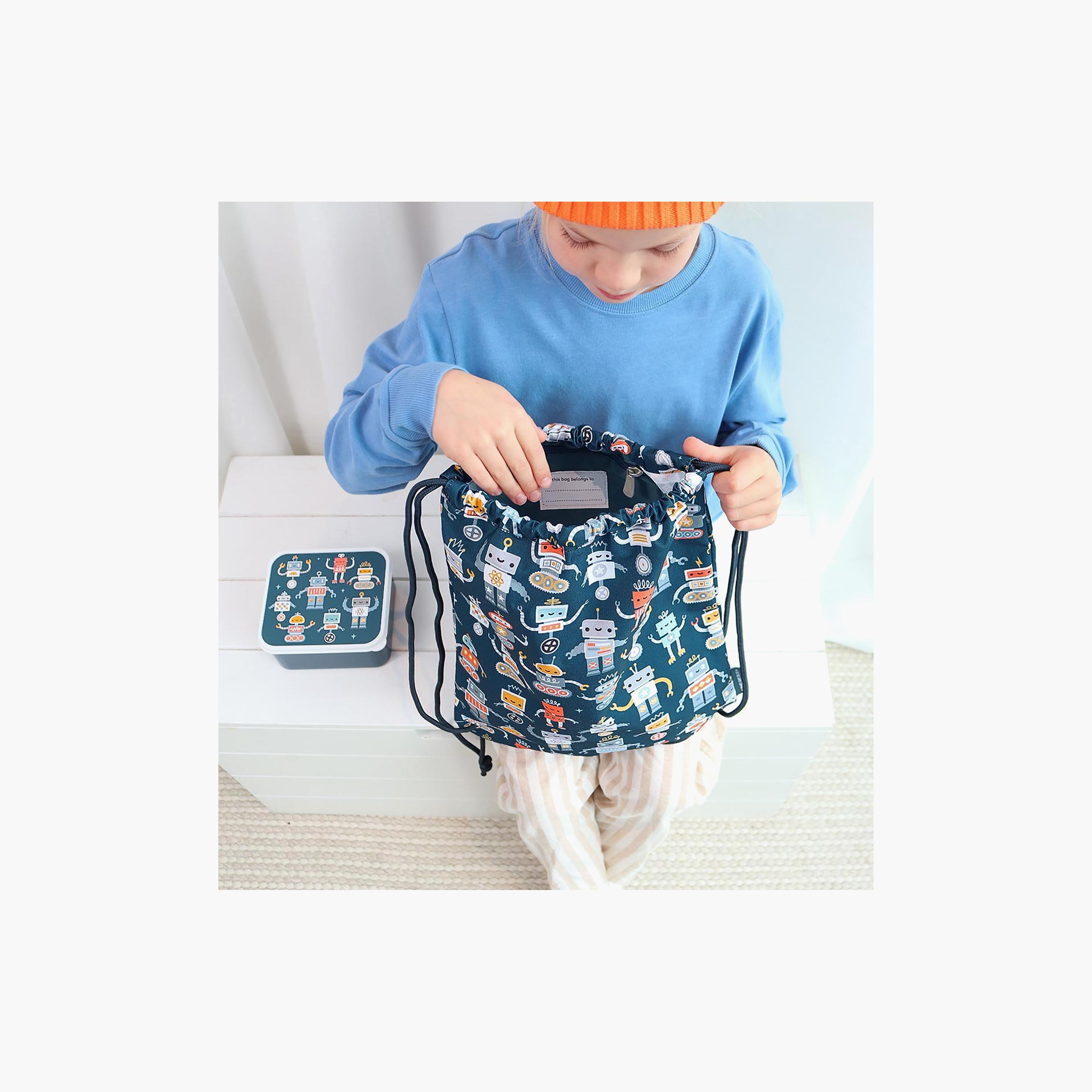A Little Lovely Company Robots Drawstring Bag for Boys 3-5 Yrs - 42 cm-boys-accessories-bagsandbackpacks-image-5