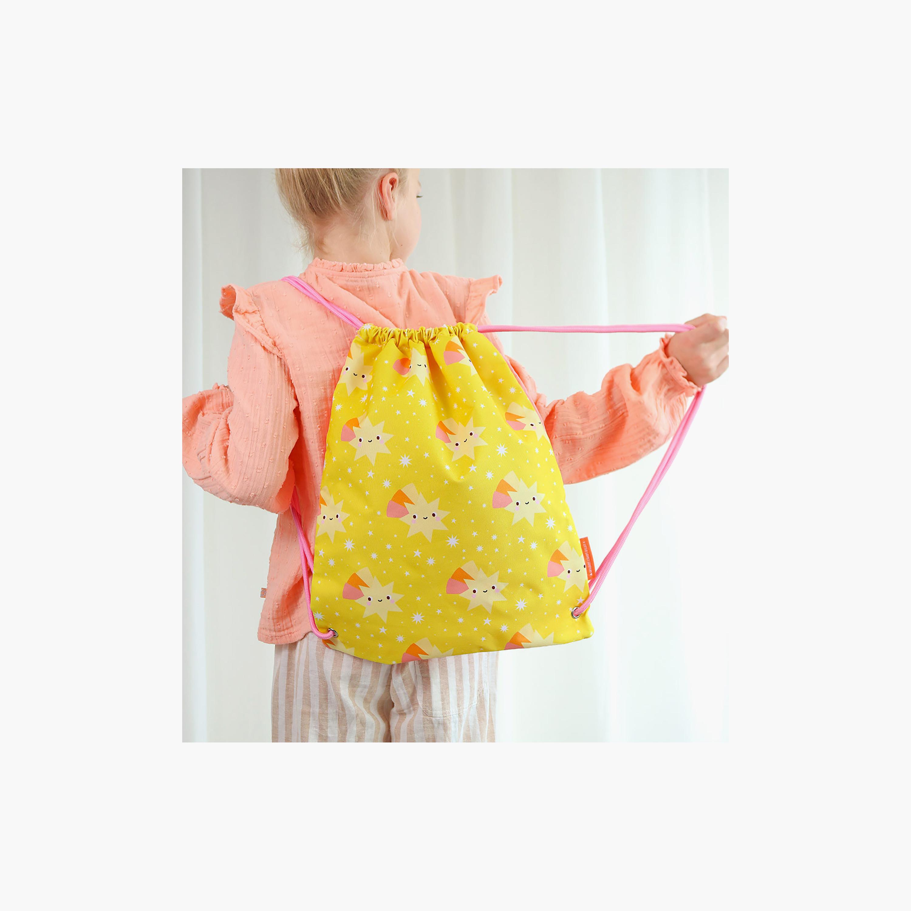 A Little Lovely Company Shooting Star Drawstring Bag for Girls 3-8 Yrs with Zipped Pocket - 42 cm-girls-accessories-bags-image-5