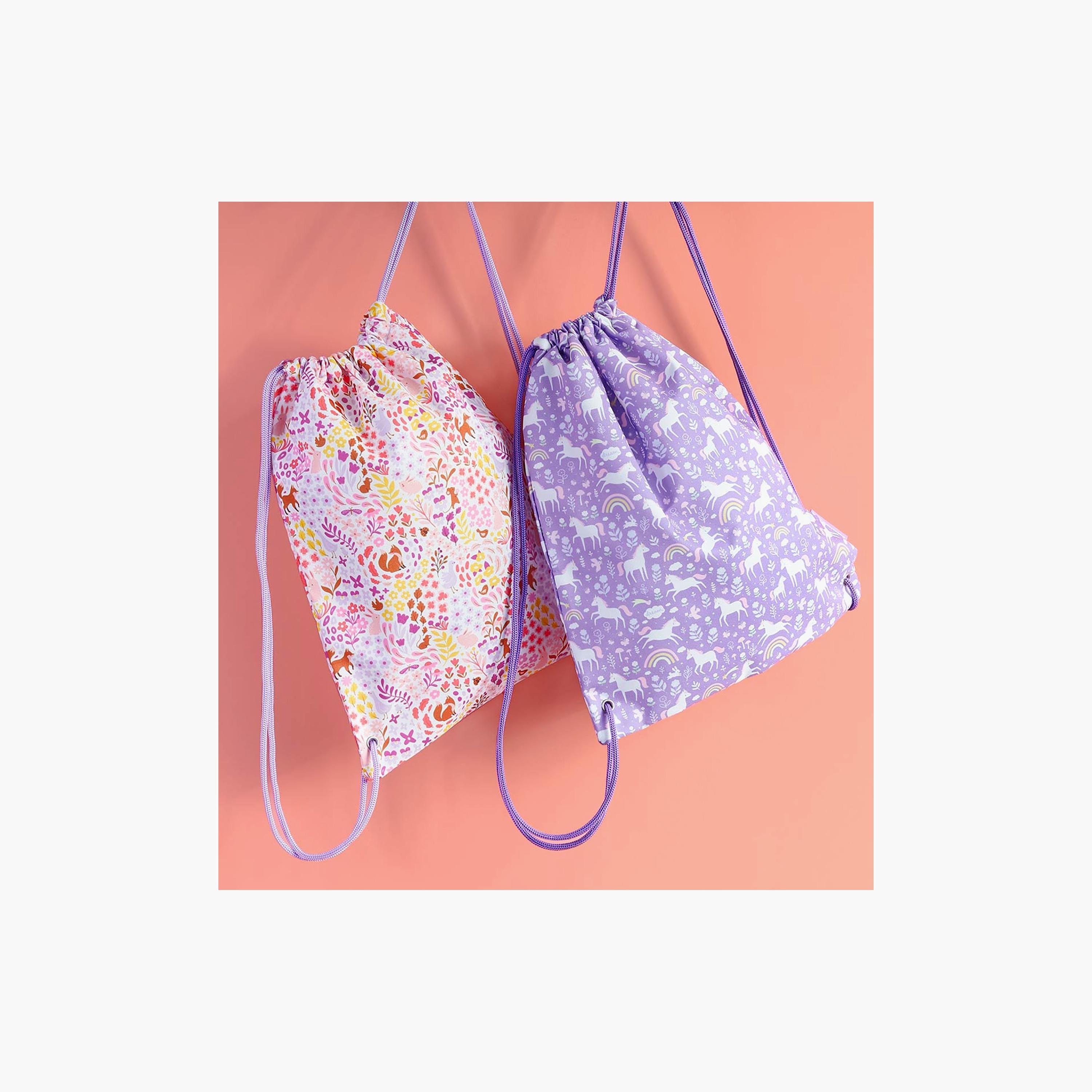 A Little Lovely Company Unicorn Dreams Drawstring Bag for Girls 3-8 Yrs with Zipped Pocket - 42 cm-girls-accessories-bags-image-5
