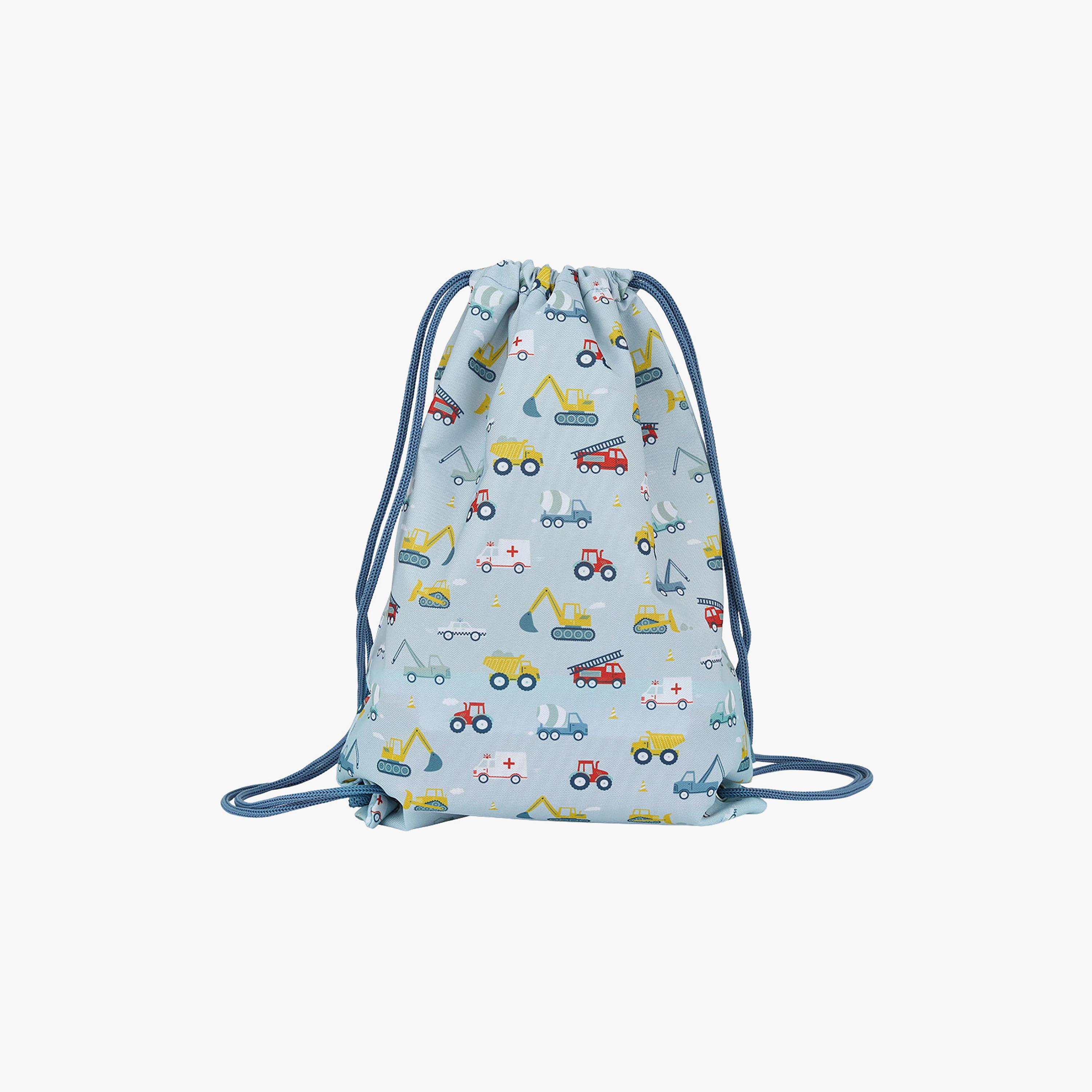 A Little Lovely Company Vehicles Drawstring Bag for Boys 3-5 Yrs - 42 cm-boys-accessories-bagsandbackpacks-image-1