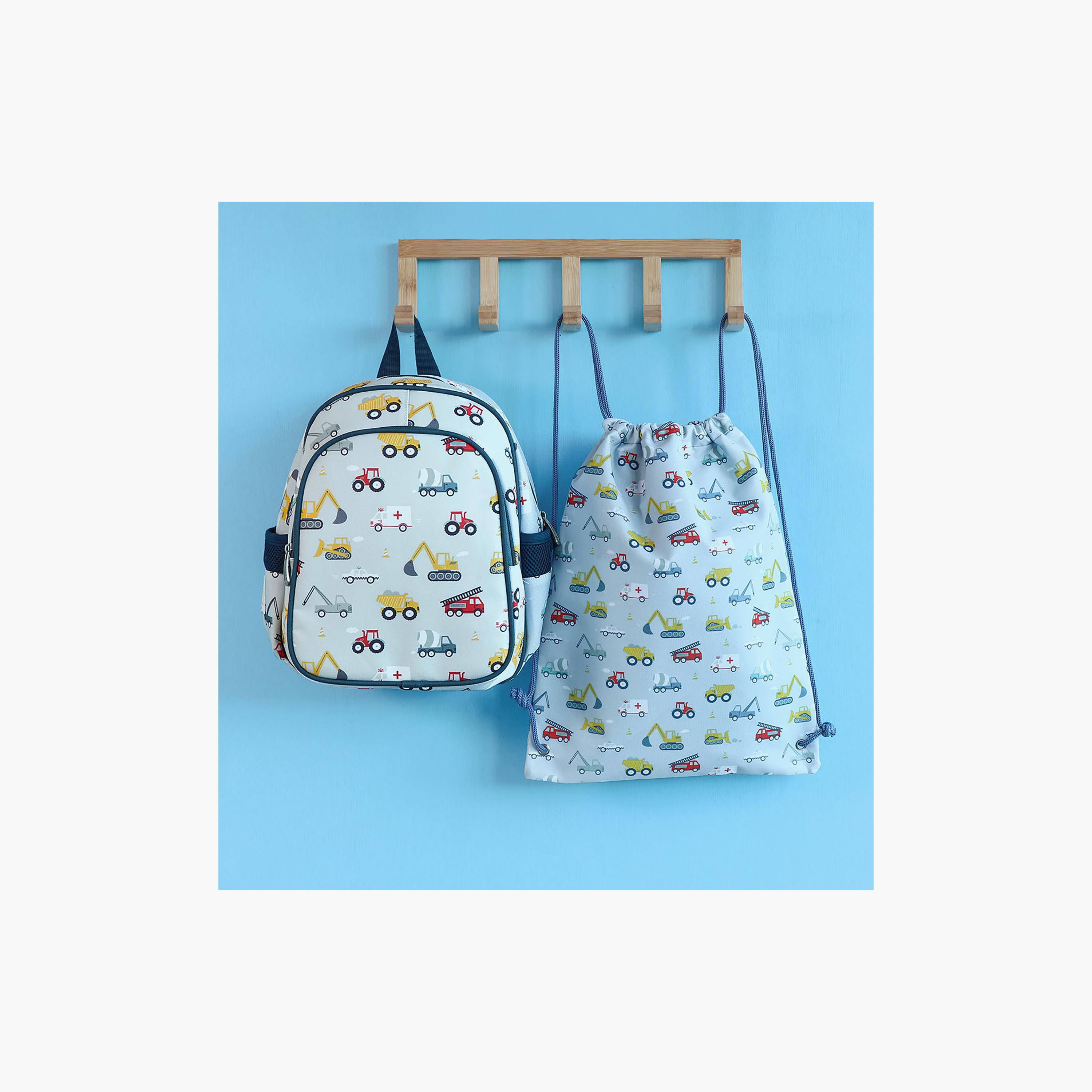 A Little Lovely Company Vehicles Drawstring Bag for Boys 3-5 Yrs - 42 cm-boys-accessories-bagsandbackpacks-image-3
