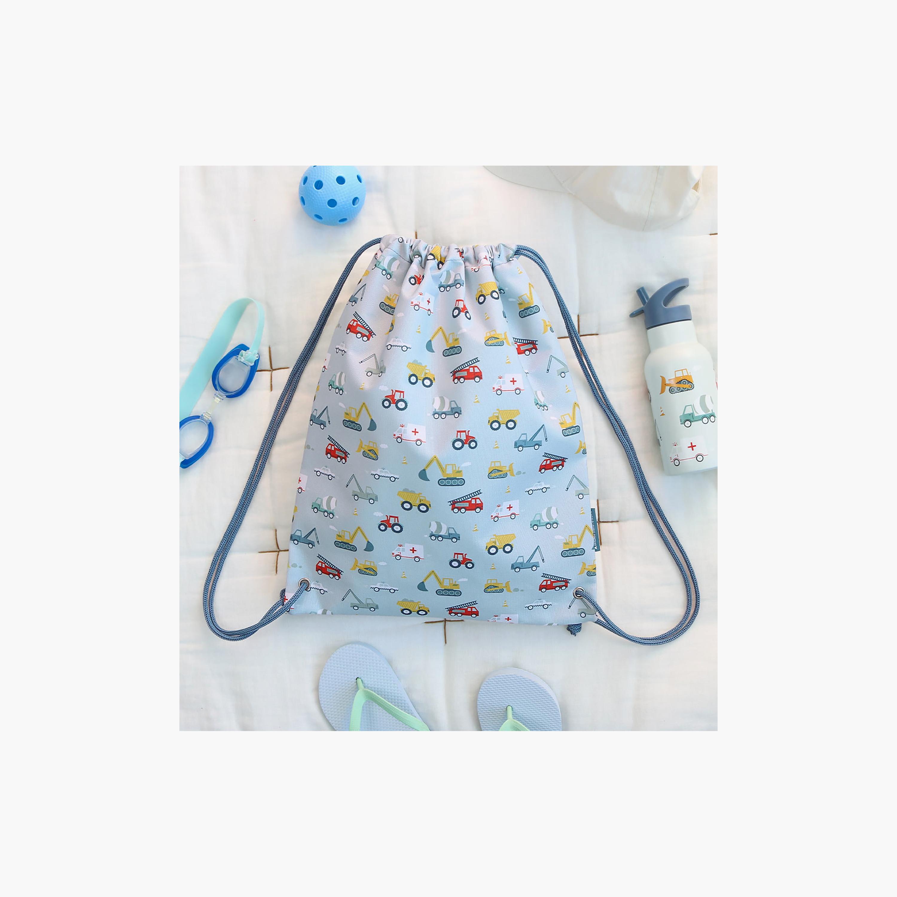 A Little Lovely Company Vehicles Drawstring Bag for Boys 3-5 Yrs - 42 cm-boys-accessories-bagsandbackpacks-image-4