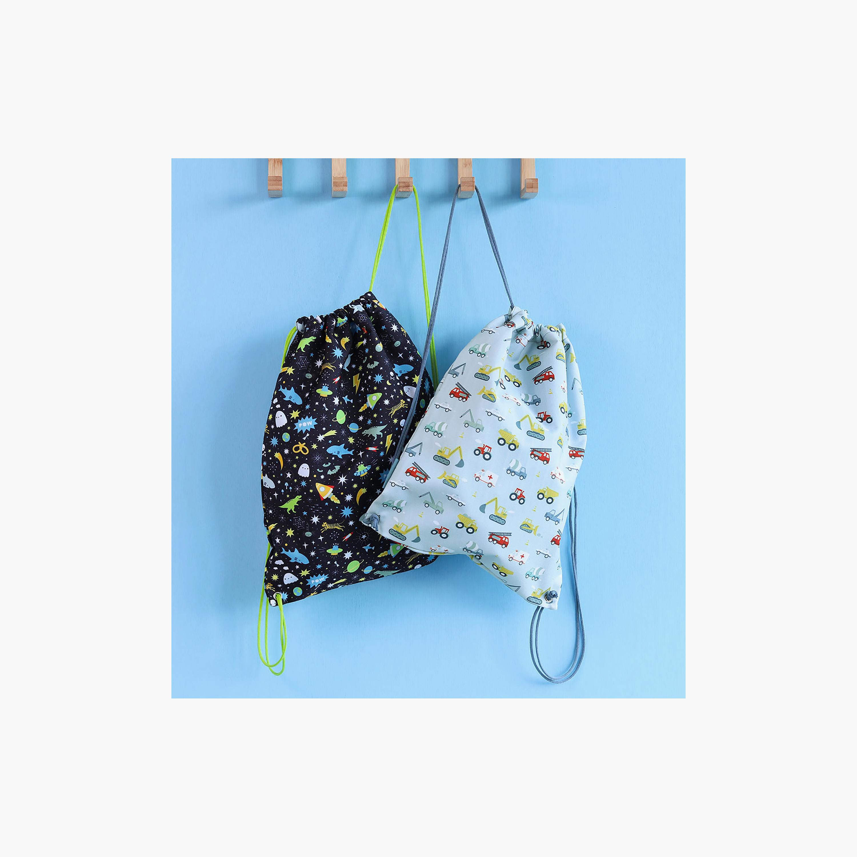 A Little Lovely Company Vehicles Drawstring Bag for Boys 3-5 Yrs - 42 cm-boys-accessories-bagsandbackpacks-image-5