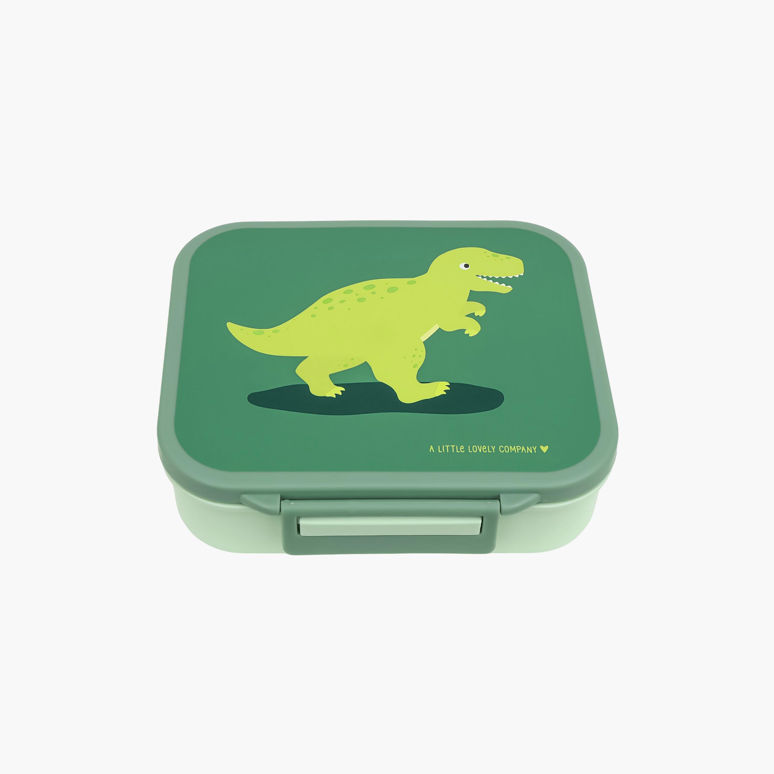 A Little Lovely Company Dinosaur Square Lunch Box for Boys 3-5 Yrs with 3 Compartments-school-lunchessentials-lunchboxes-image-1