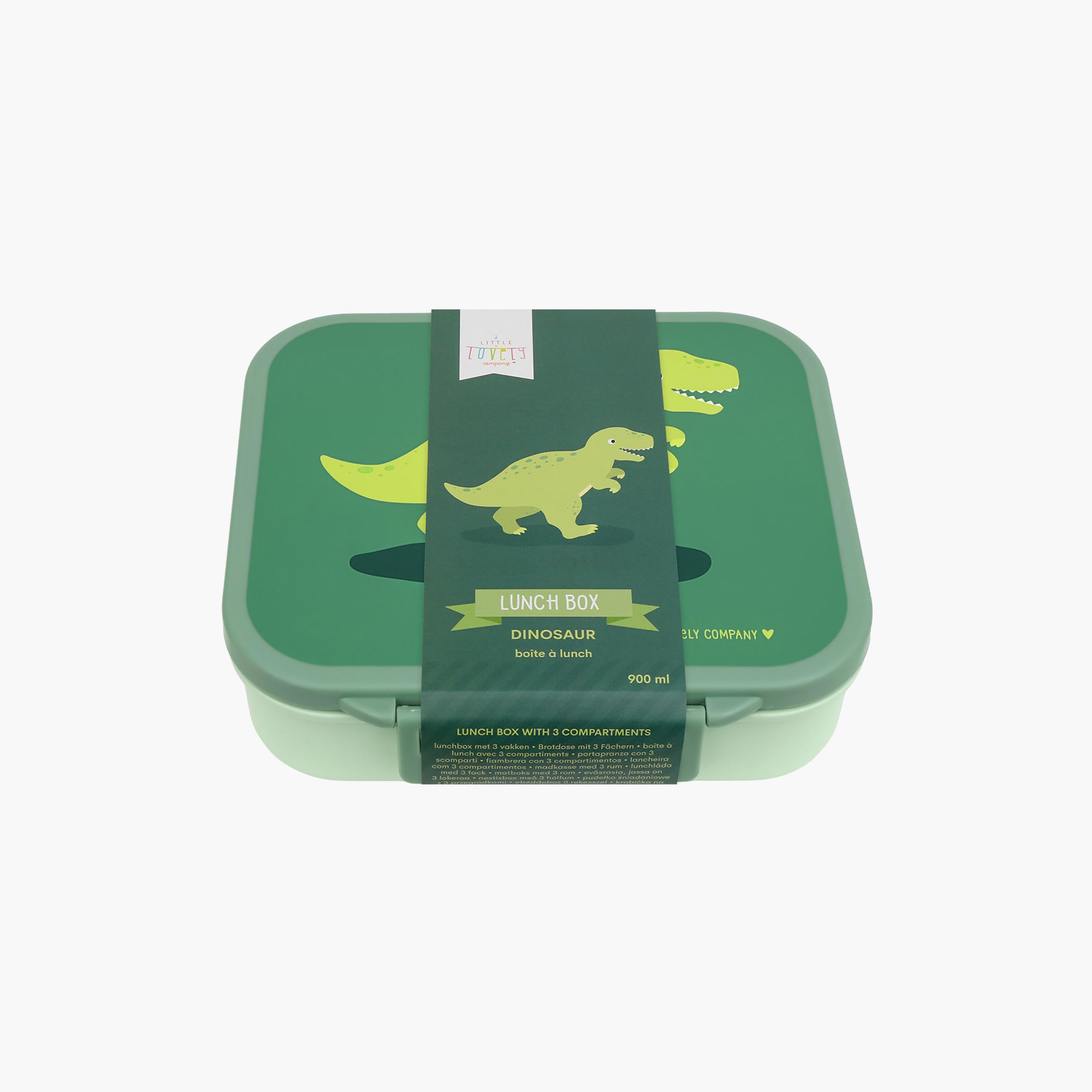 A Little Lovely Company Dinosaur Square Lunch Box for Boys 3-5 Yrs with 3 Compartments-school-lunchessentials-lunchboxes-image-4