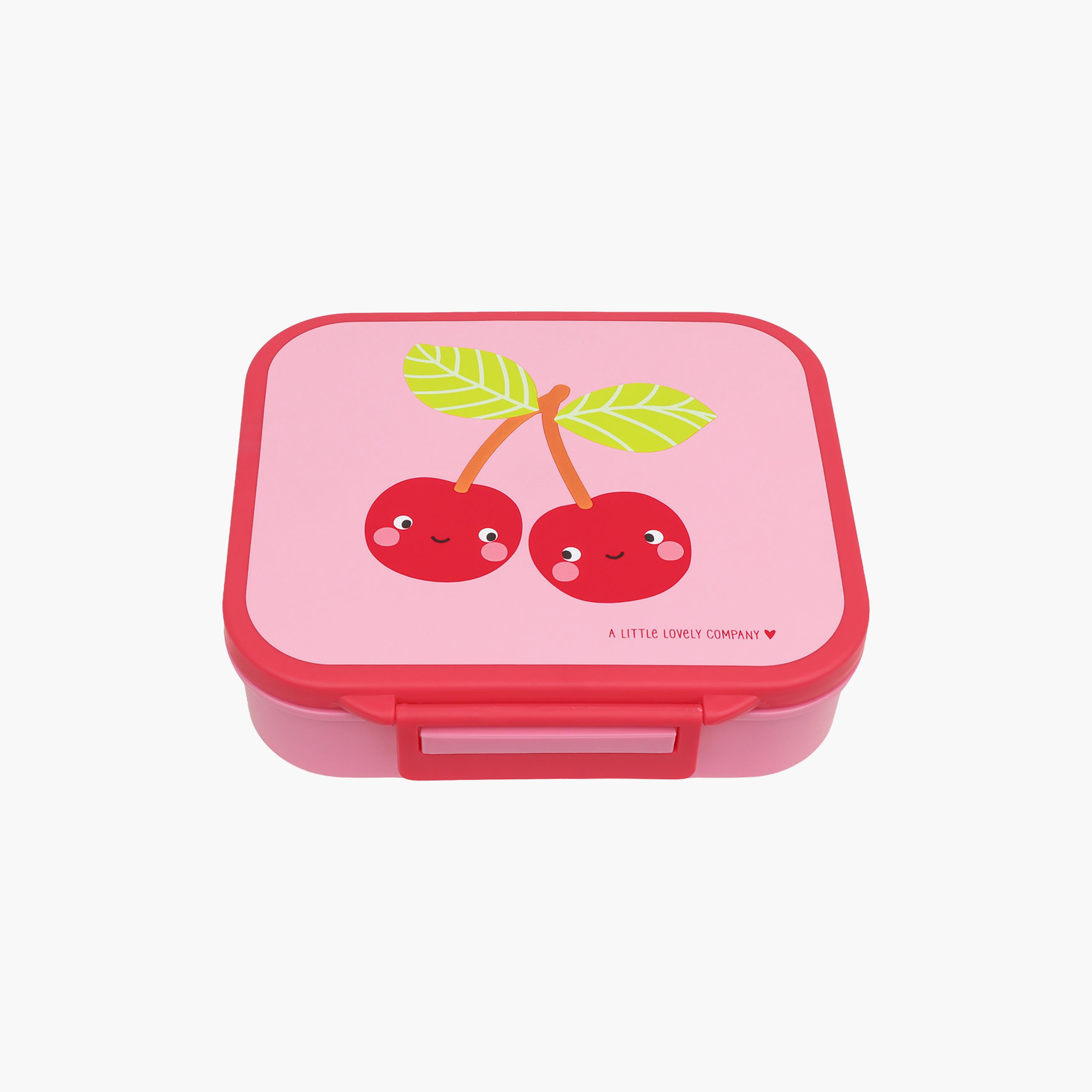 A Little Lovely Company Happy Cherries Square Lunch Box for Girls 3-5 Yrs with 3 Compartments-school-lunchessentials-lunchboxes-image-1