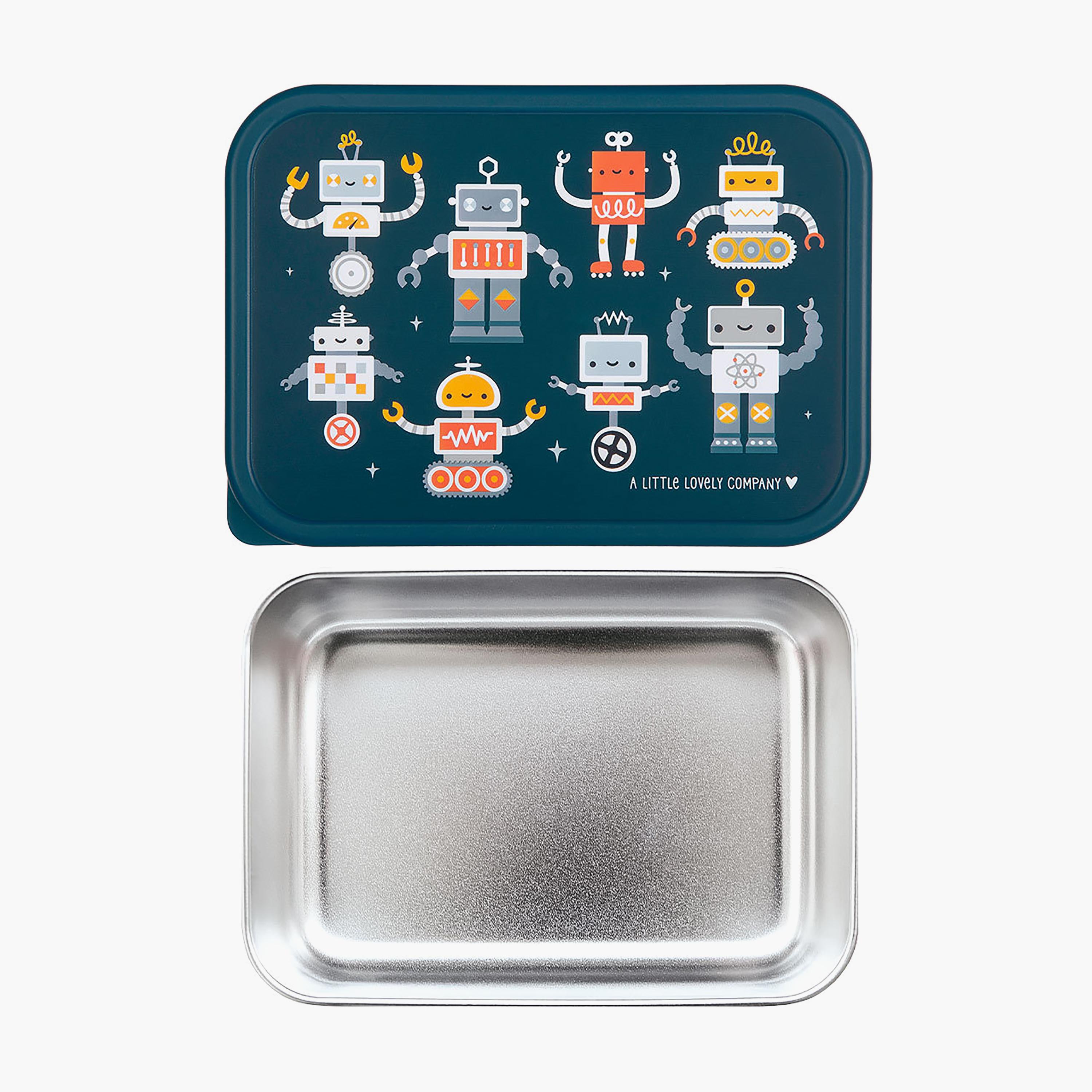 A Little Lovely Company Robots Stainless Steel Lunch Box for Boys 3-5 Yrs-school-lunchessentials-lunchboxes-image-3