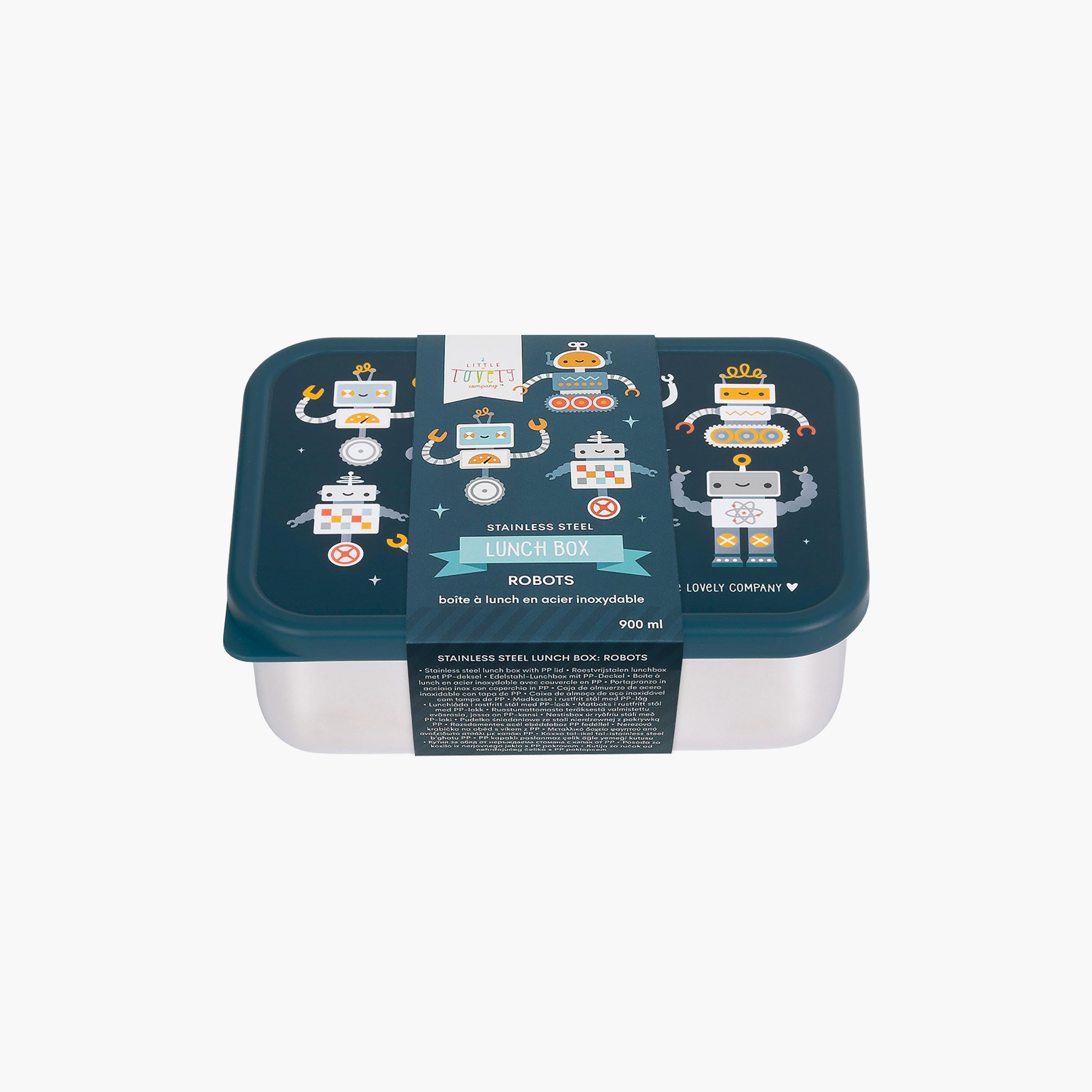 A Little Lovely Company Robots Stainless Steel Lunch Box for Boys 3-5 Yrs-school-lunchessentials-lunchboxes-image-4