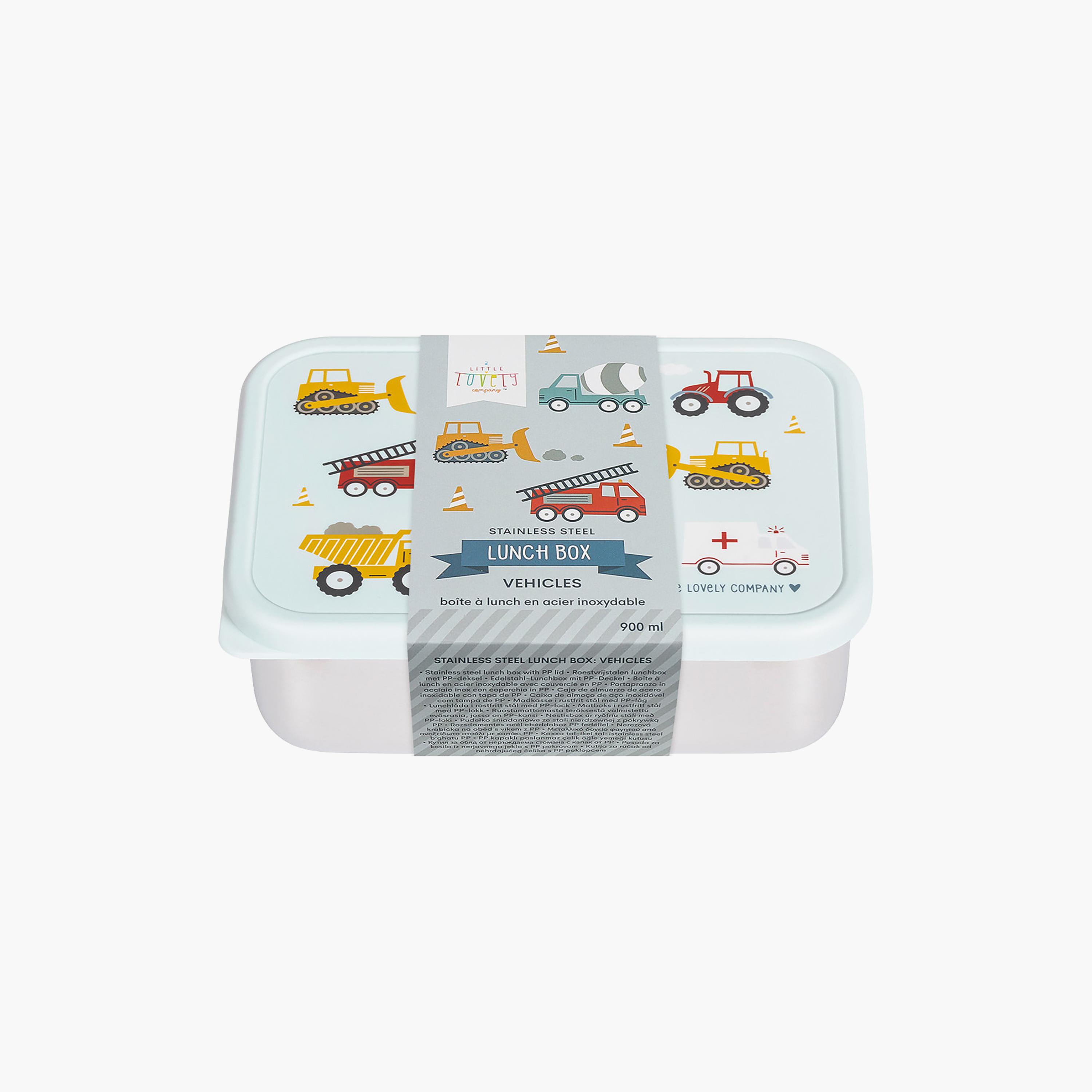 A Little Lovely Company Vehicles Stainless Steel Lunch Box for Boys 3-5 Yrs-school-lunchessentials-lunchboxes-image-4