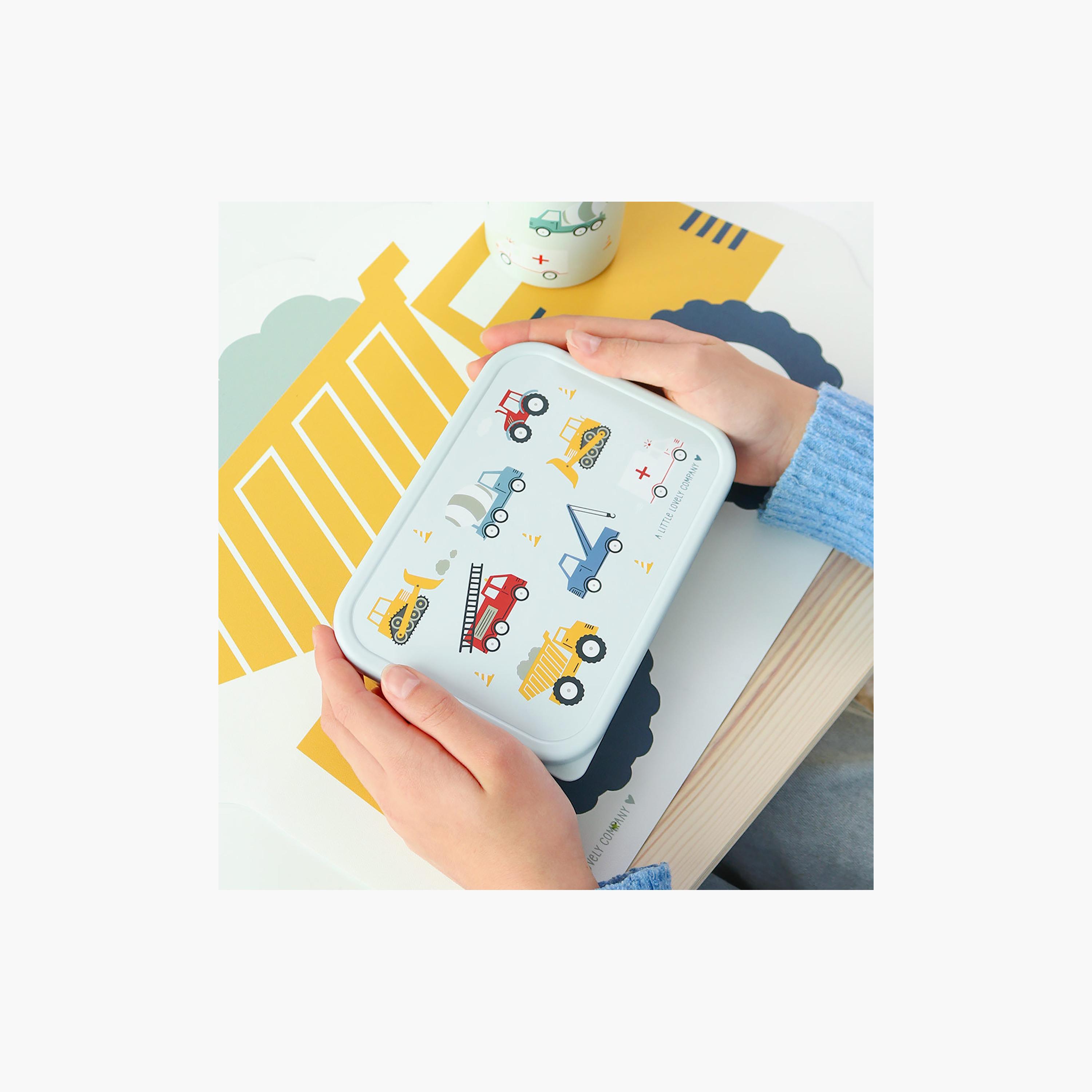 A Little Lovely Company Vehicles Stainless Steel Lunch Box for Boys 3-5 Yrs-school-lunchessentials-lunchboxes-image-5