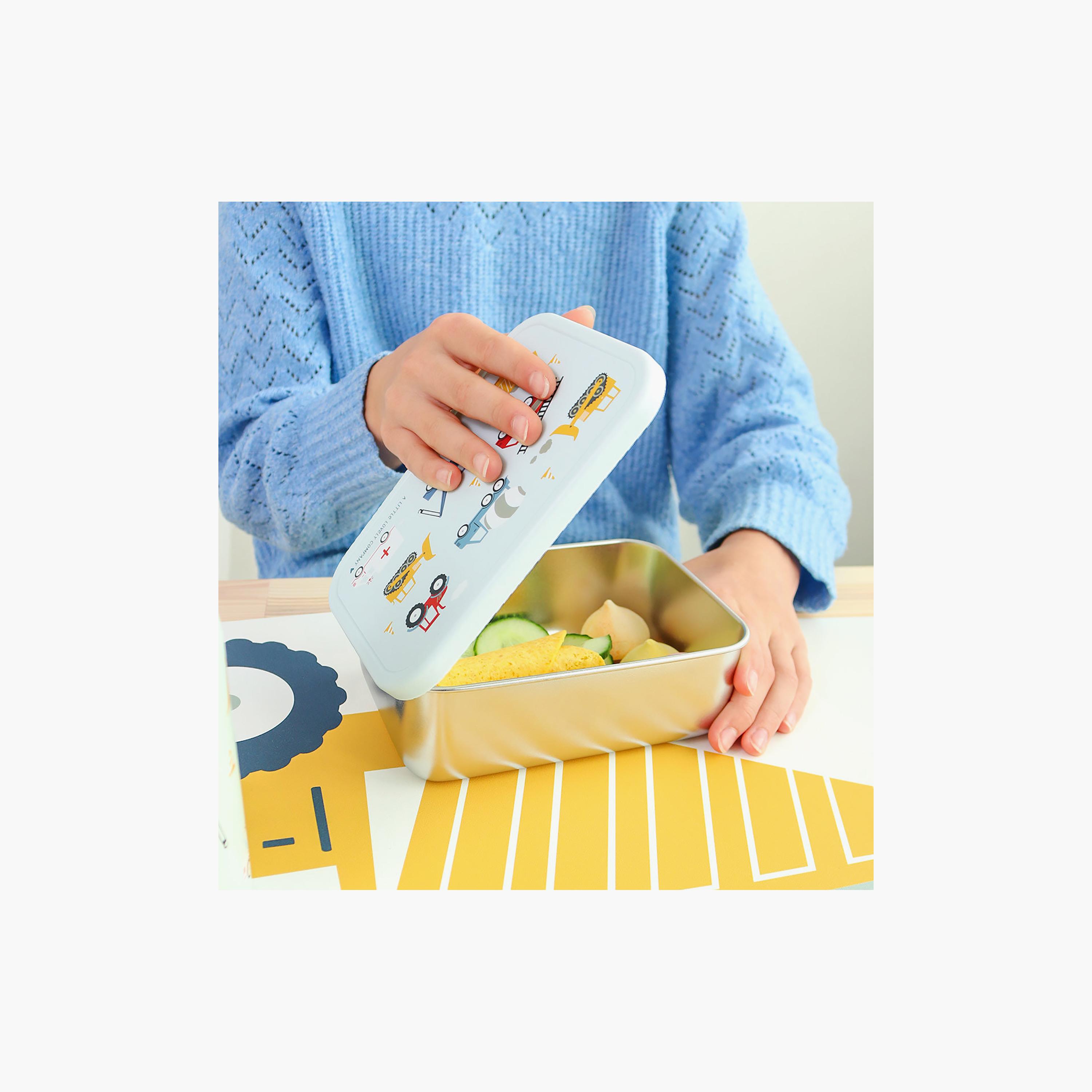 A Little Lovely Company Vehicles Stainless Steel Lunch Box for Boys 3-5 Yrs-school-lunchessentials-lunchboxes-image-6