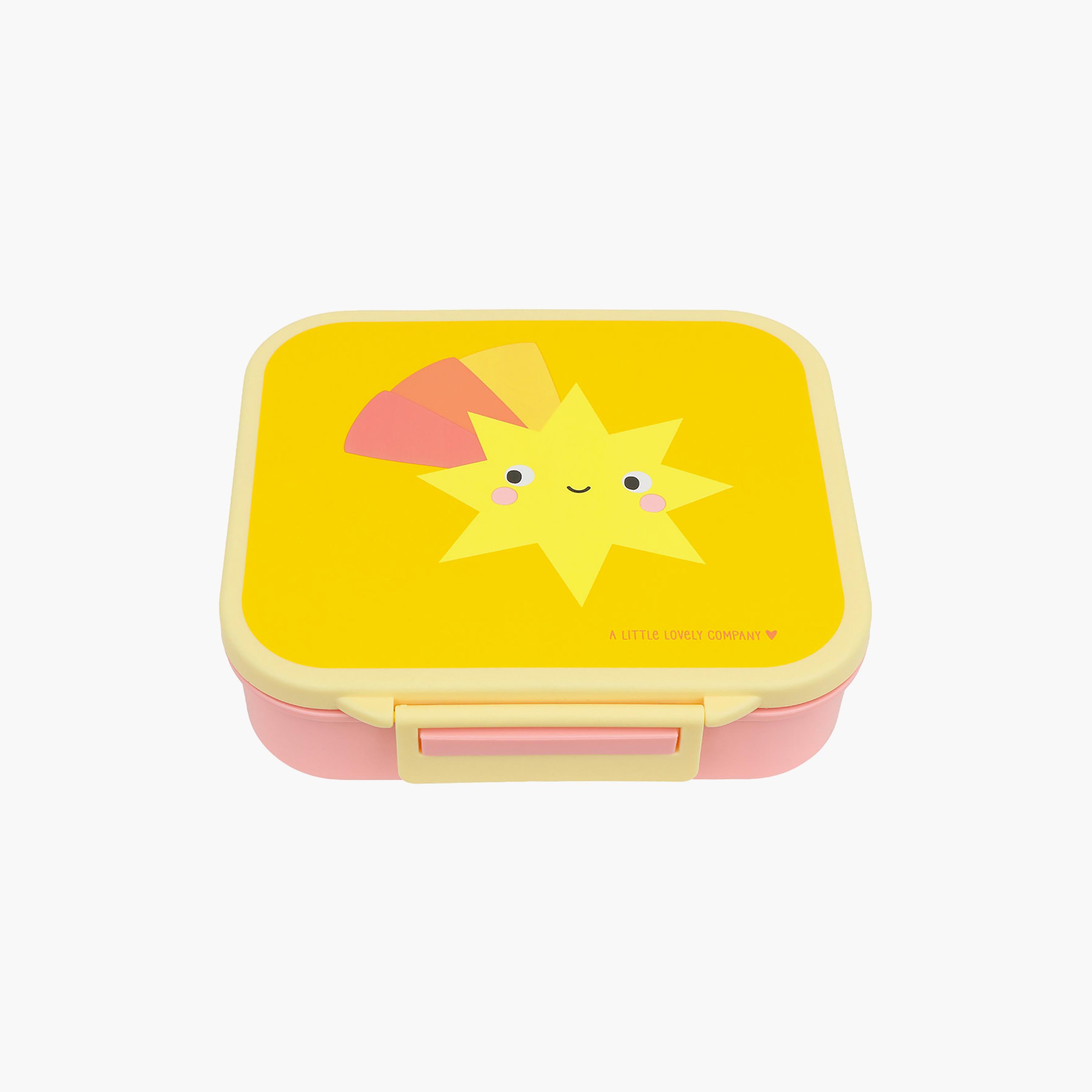 A Little Lovely Company Shooting Star Square Lunch Box for Girls 3-5 Yrs with 3 Compartments-school-lunchessentials-lunchboxes-image-1