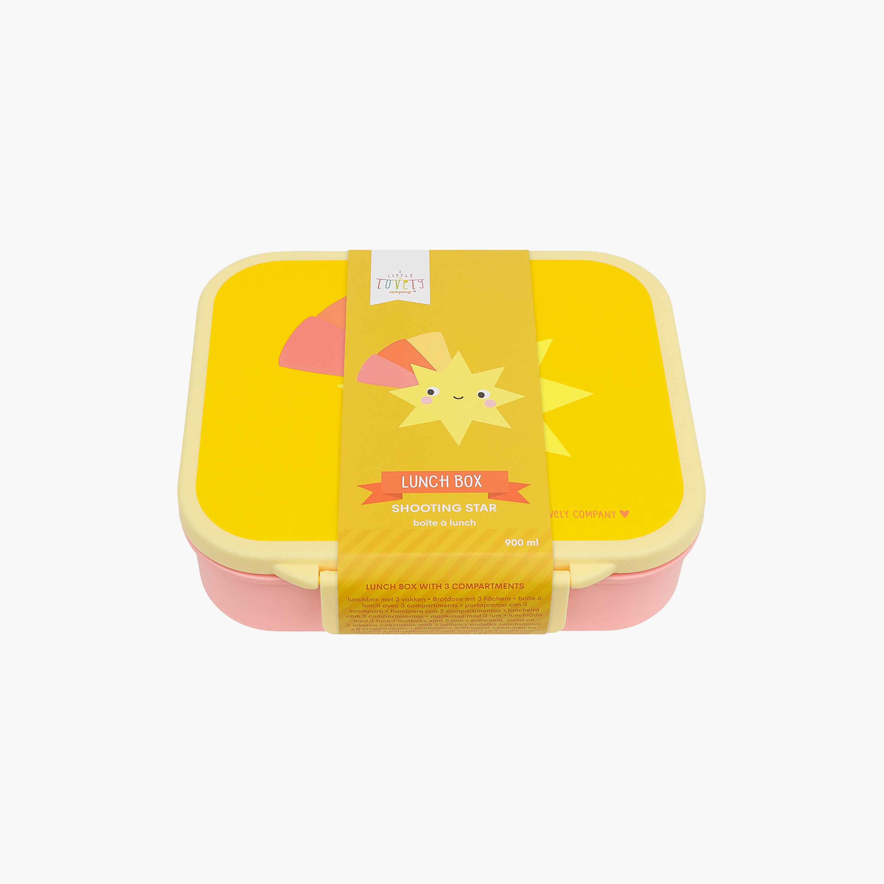 A Little Lovely Company Shooting Star Square Lunch Box for Girls 3-5 Yrs with 3 Compartments-school-lunchessentials-lunchboxes-image-4